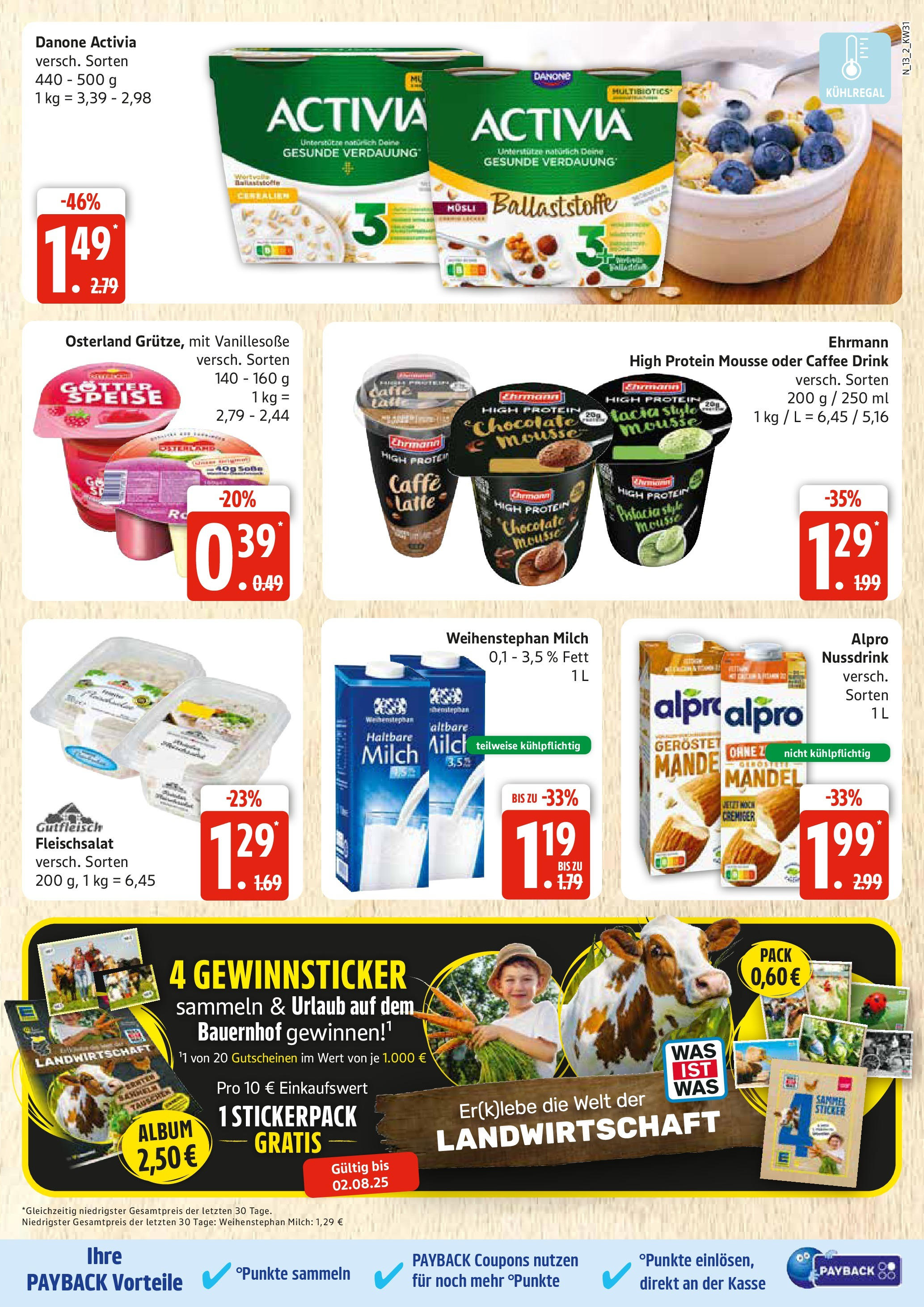 Edeka prospekt Rostock (ab 27.07.2025) » Angebote Online | Seite: 13 | Produkte: Musli, Danone activia, Milch, Alpro Edeka prospekt Rostock (ab 27.07.2025) » Angebote Online | Seite: 13 | Produkte: Musli, Danone activia, Milch, Alpro