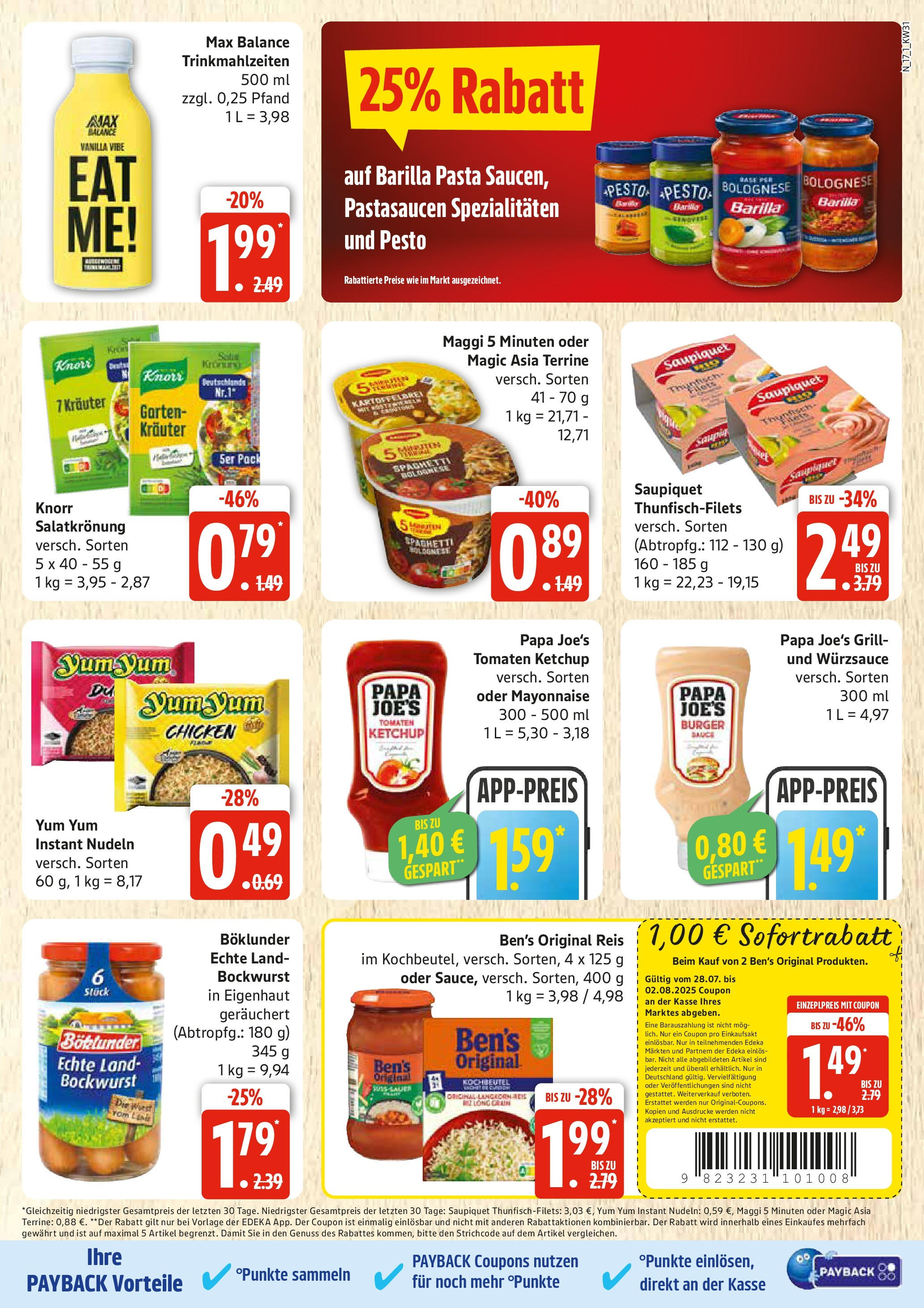 Edeka prospekt Rostock (ab 27.07.2025) » Angebote Online | Seite: 17 | Produkte: Dressing, Burger, Reis, Ketchup Edeka prospekt Rostock (ab 27.07.2025) » Angebote Online | Seite: 17 | Produkte: Dressing, Burger, Reis, Ketchup