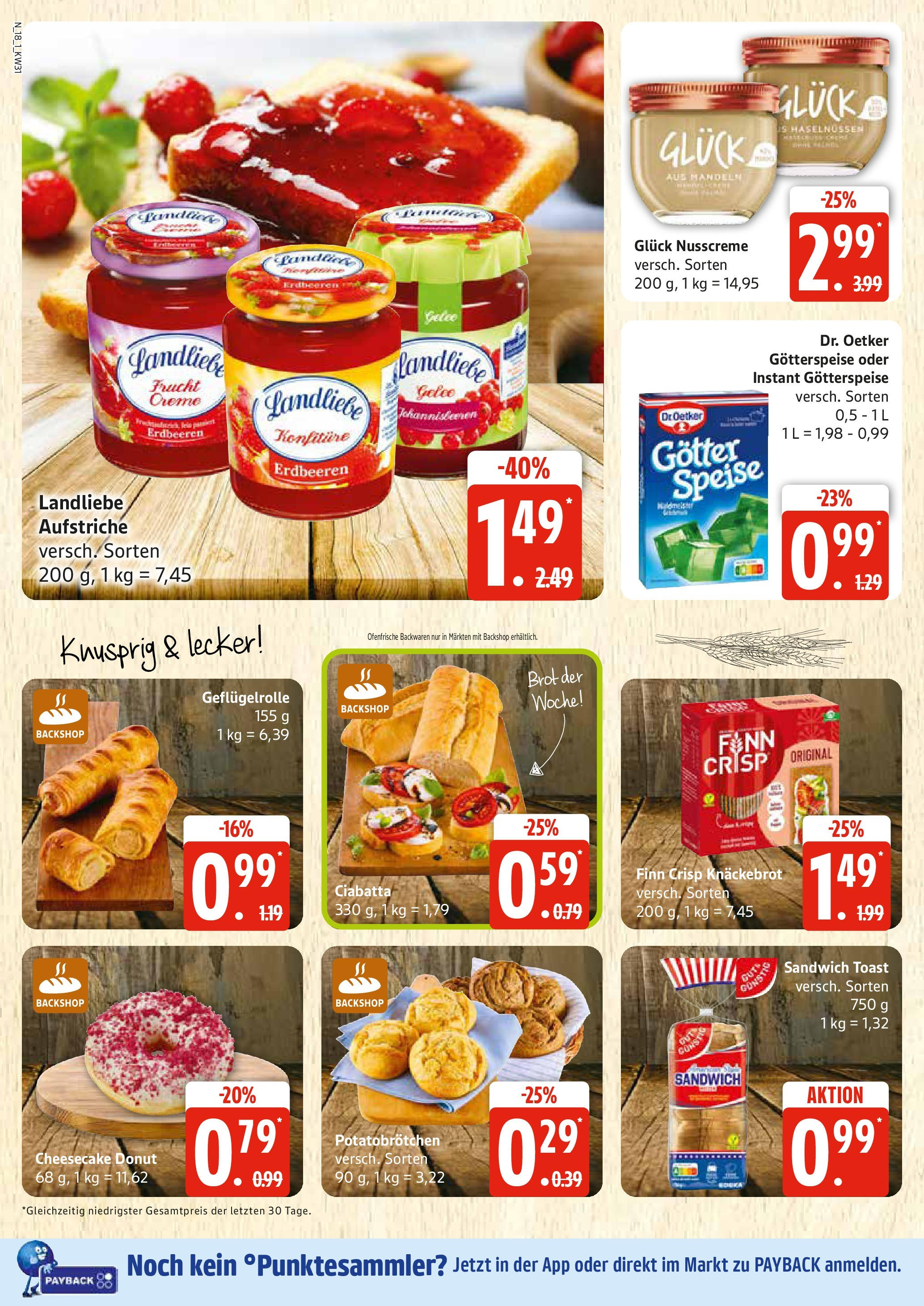 Edeka prospekt Rostock (ab 27.07.2025) » Angebote Online | Seite: 18 | Produkte: Toast, Mandeln, Brot, Erdbeeren Edeka prospekt Rostock (ab 27.07.2025) » Angebote Online | Seite: 18 | Produkte: Toast, Mandeln, Brot, Erdbeeren