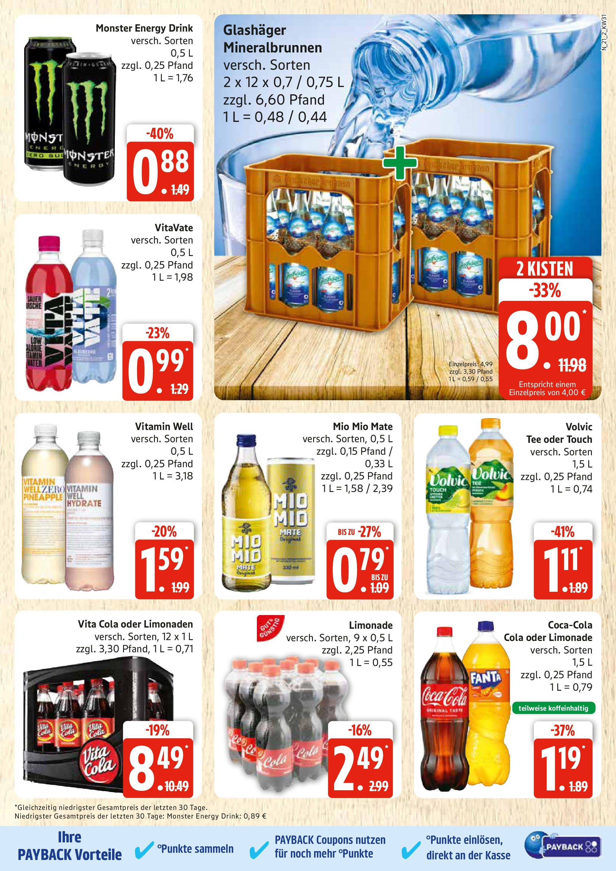 Edeka prospekt Rostock (ab 27.07.2025) » Angebote Online | Seite: 21 | Produkte: Energy, Volvic tee, Vita cola, Tee Edeka prospekt Rostock (ab 27.07.2025) » Angebote Online | Seite: 21 | Produkte: Energy, Volvic tee, Vita cola, Tee