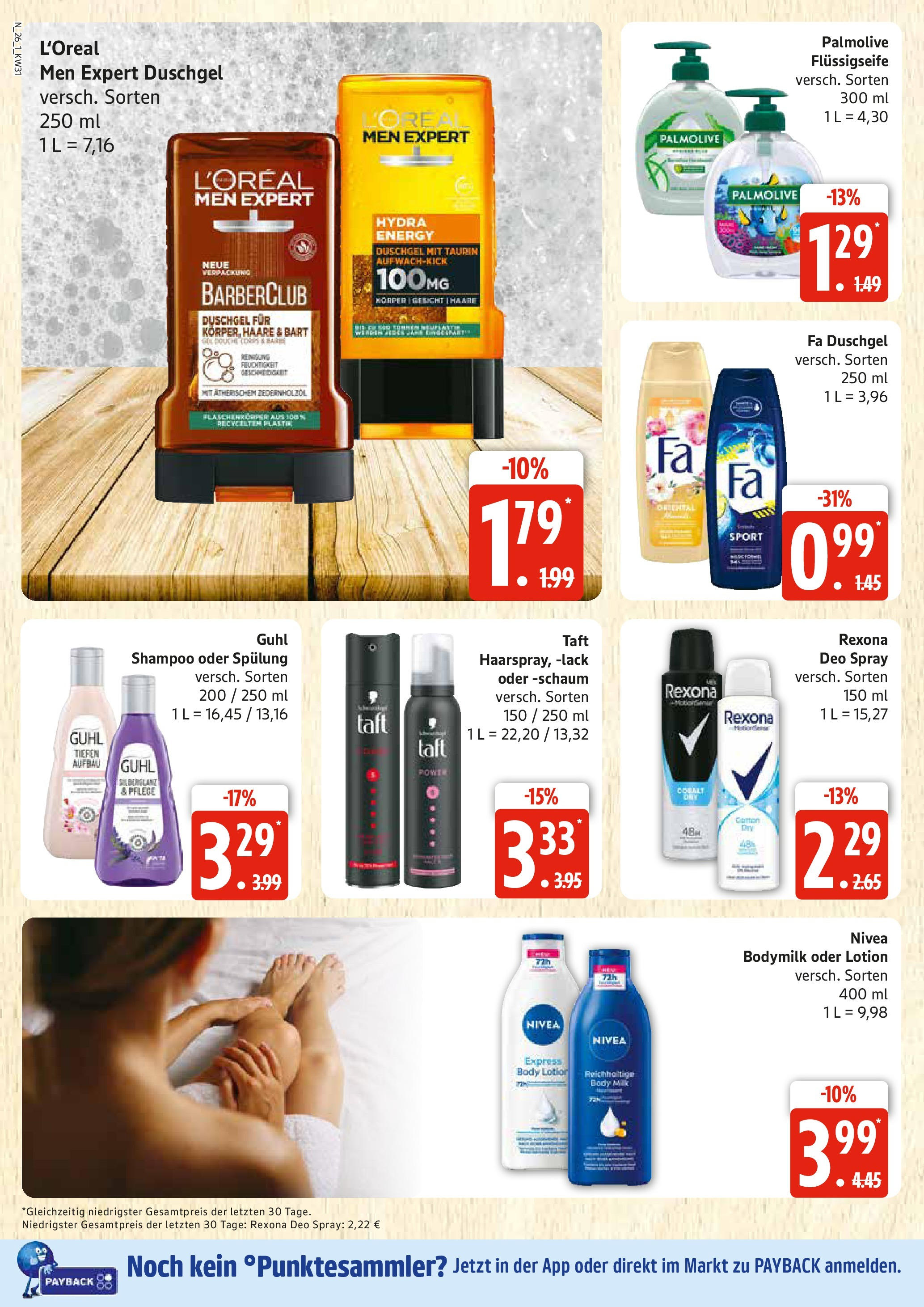 Edeka prospekt Rostock (ab 27.07.2025) » Angebote Online | Seite: 26 | Produkte: Fa duschgel, Spülung, Body Lotion, Shower Gel Edeka prospekt Rostock (ab 27.07.2025) » Angebote Online | Seite: 26 | Produkte: Fa duschgel, Spülung, Body Lotion, Shower Gel