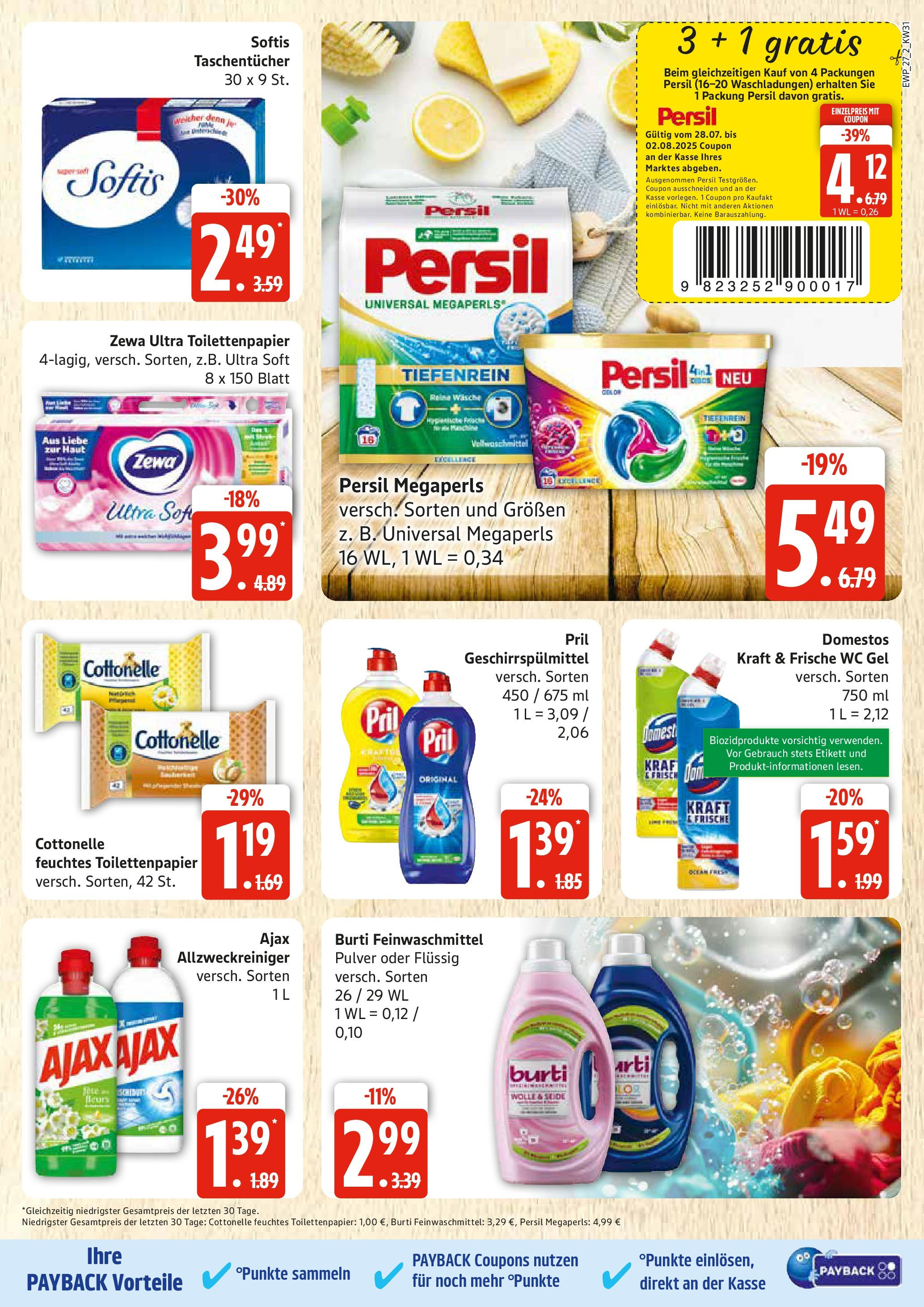 Edeka prospekt Rostock (ab 27.07.2025) » Angebote Online | Seite: 27 | Produkte: Geschirrspülmittel, Pril, Persil, Toilettenpapier Edeka prospekt Rostock (ab 27.07.2025) » Angebote Online | Seite: 27 | Produkte: Geschirrspülmittel, Pril, Persil, Toilettenpapier