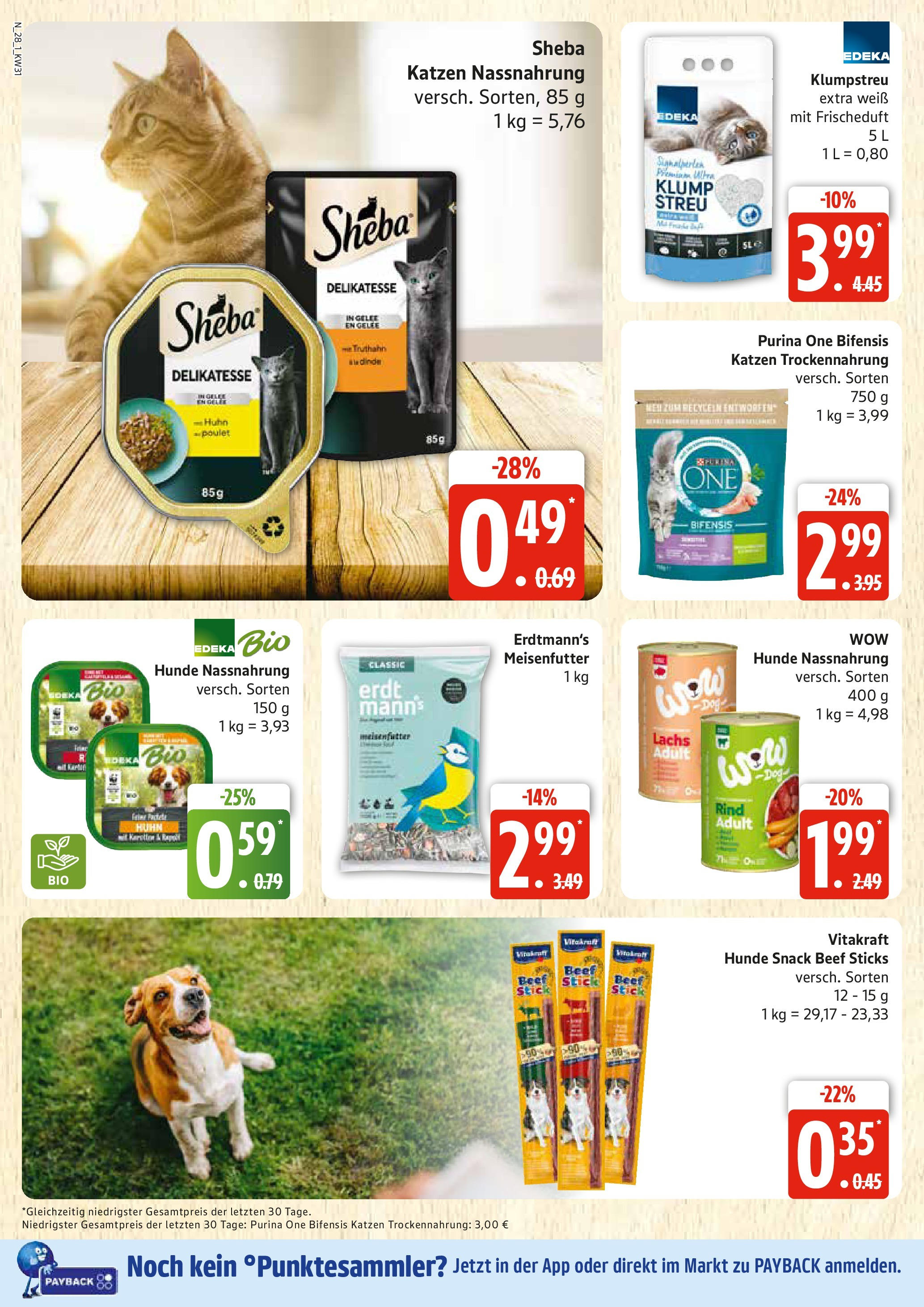 Edeka prospekt Rostock (ab 27.07.2025) » Angebote Online | Seite: 28 | Produkte: Purina one, Sheba, Lachs Edeka prospekt Rostock (ab 27.07.2025) » Angebote Online | Seite: 28 | Produkte: Purina one, Sheba, Lachs