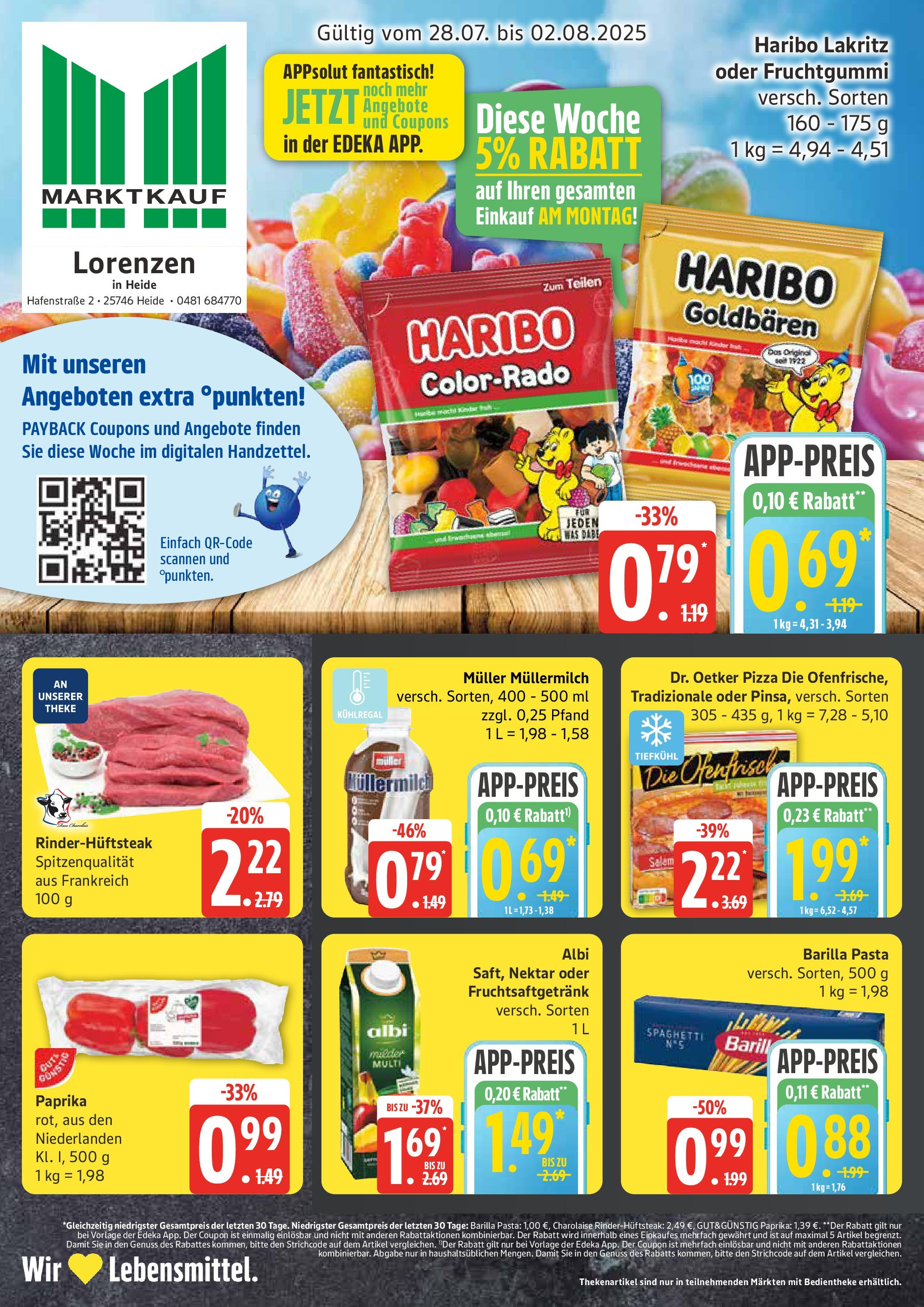 Marktkauf Prospekt Heide (ab 28.07.2025) » Angebote ab Montag | Seite: 5 | Produkte: Haribo, Barilla, Theke, Paprika Marktkauf Prospekt Heide (ab 28.07.2025) » Angebote online | Seite: 5 | Produkte: Haribo, Barilla, Theke, Paprika