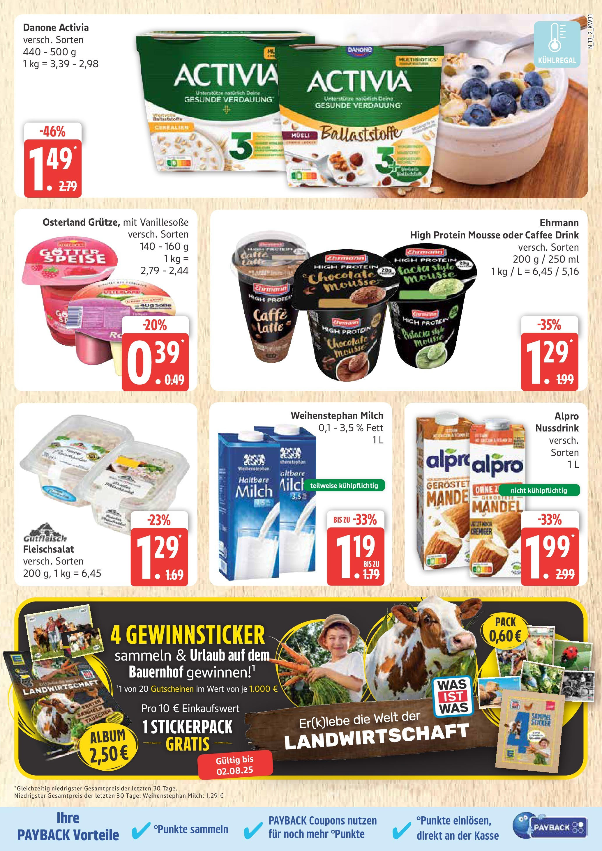 Marktkauf Prospekt Neuenkirchen, Wismar (ab 28.07.2025) » Angebote ab Montag | Seite: 13 | Produkte: Musli, Danone activia, Milch, Alpro Marktkauf Prospekt Neuenkirchen, Wismar (ab 28.07.2025) » Angebote online | Seite: 13 | Produkte: Musli, Danone activia, Milch, Alpro