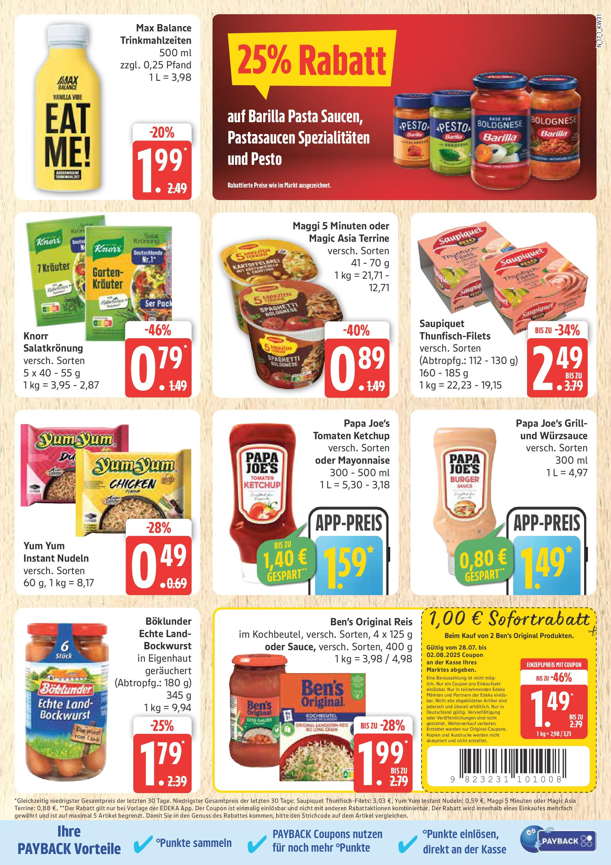 Marktkauf Prospekt Cuxhaven, Buxtehude (ab 28.07.2025) » Angebote ab Montag | Seite: 17 | Produkte: Tomaten, Mayonnaise, Pasta, Reis Marktkauf Prospekt Cuxhaven, Buxtehude (ab 28.07.2025) » Angebote online | Seite: 17 | Produkte: Tomaten, Mayonnaise, Pasta, Reis