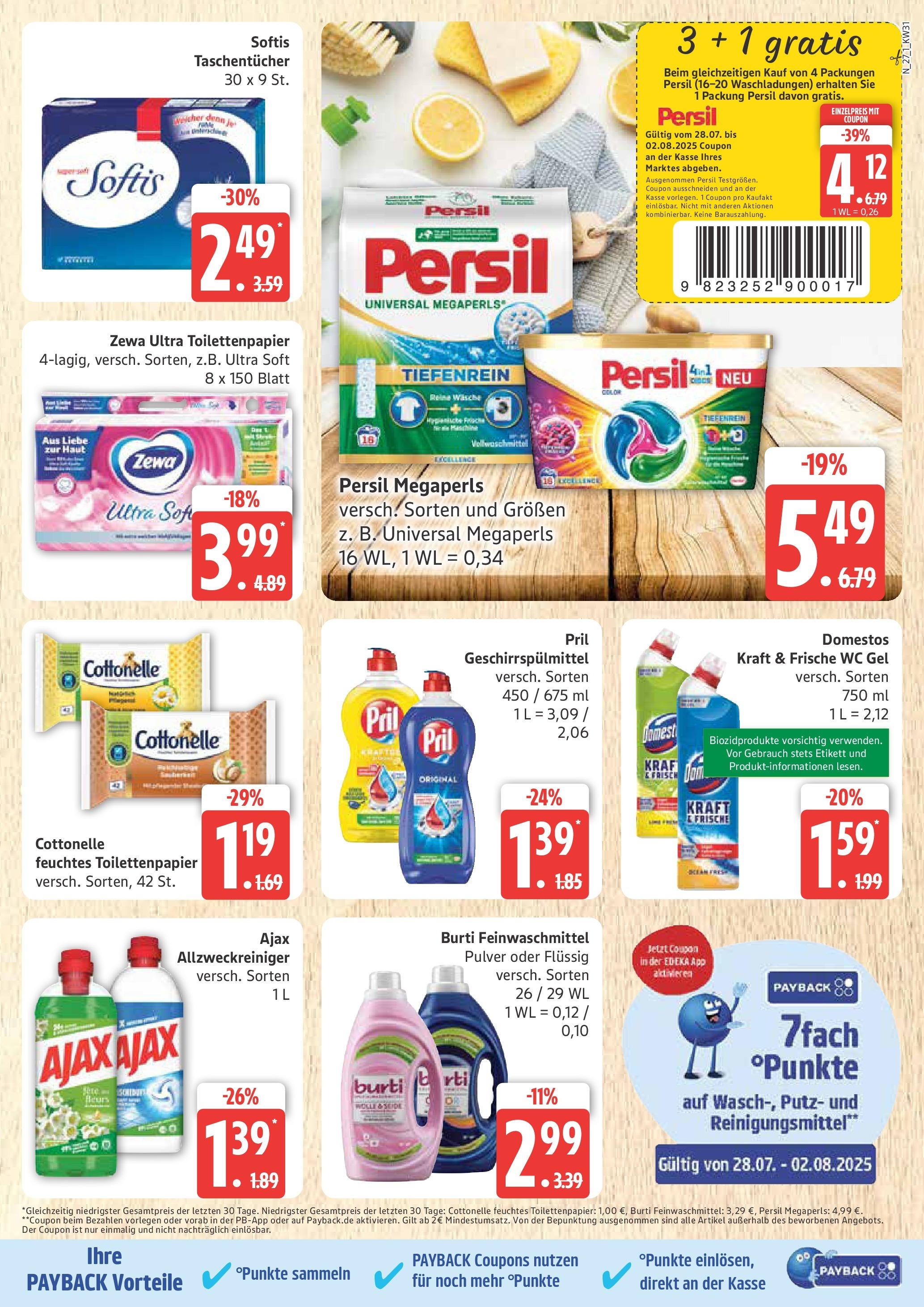 Marktkauf Prospekt Cuxhaven, Buxtehude (ab 28.07.2025) » Angebote ab Montag | Seite: 27 | Produkte: Geschirrspülmittel, Pril, Toilettenpapier, Feuchtes Toilettenpapier Marktkauf Prospekt Cuxhaven, Buxtehude (ab 28.07.2025) » Angebote online | Seite: 27 | Produkte: Geschirrspülmittel, Pril, Toilettenpapier, Feuchtes Toilettenpapier
