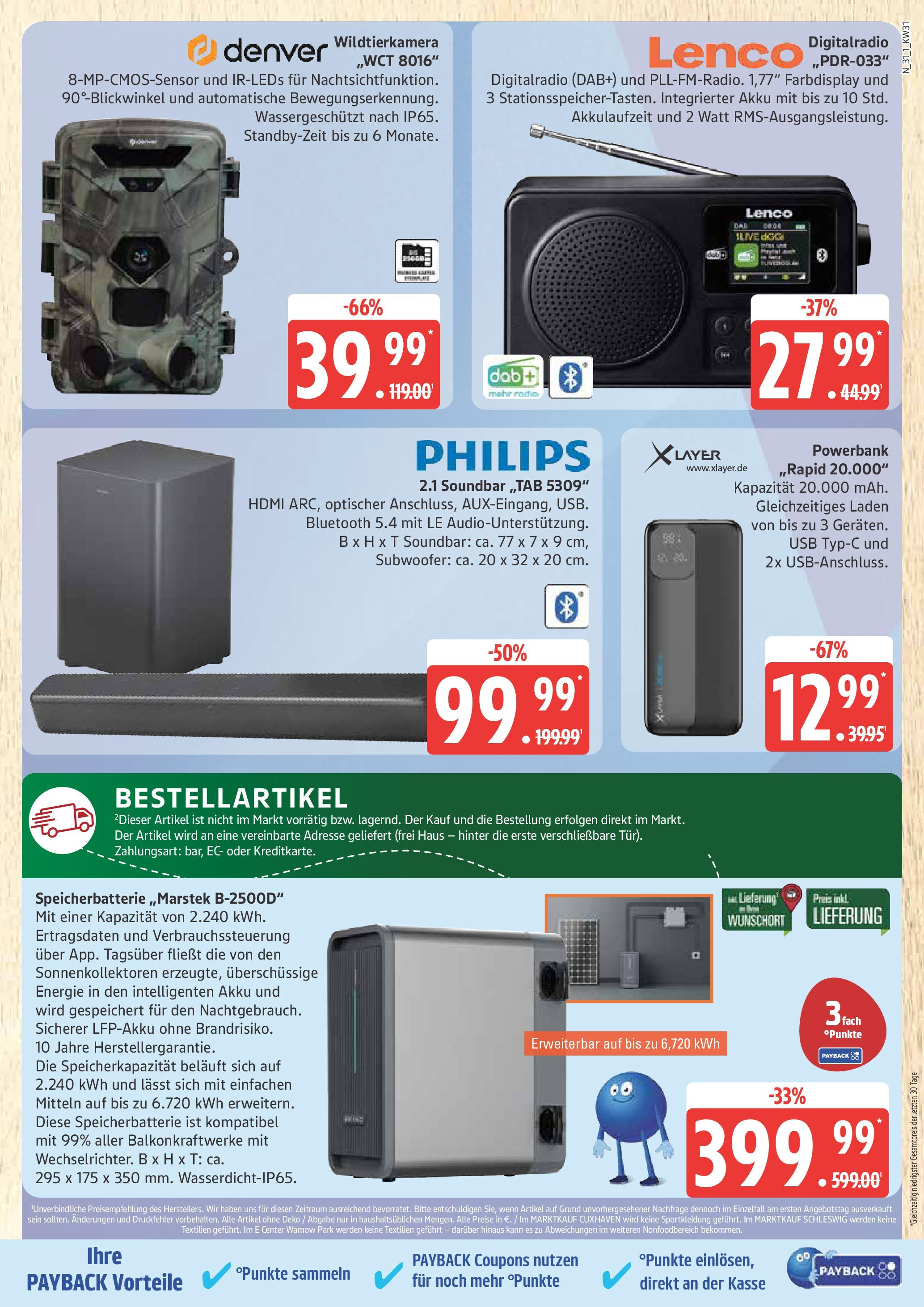 Marktkauf Prospekt Cuxhaven, Buxtehude (ab 28.07.2025) » Angebote ab Montag | Seite: 31 | Produkte: Philips, USB, Soundbar, Reis Marktkauf Prospekt Cuxhaven, Buxtehude (ab 28.07.2025) » Angebote online | Seite: 31 | Produkte: Philips, USB, Soundbar, Reis