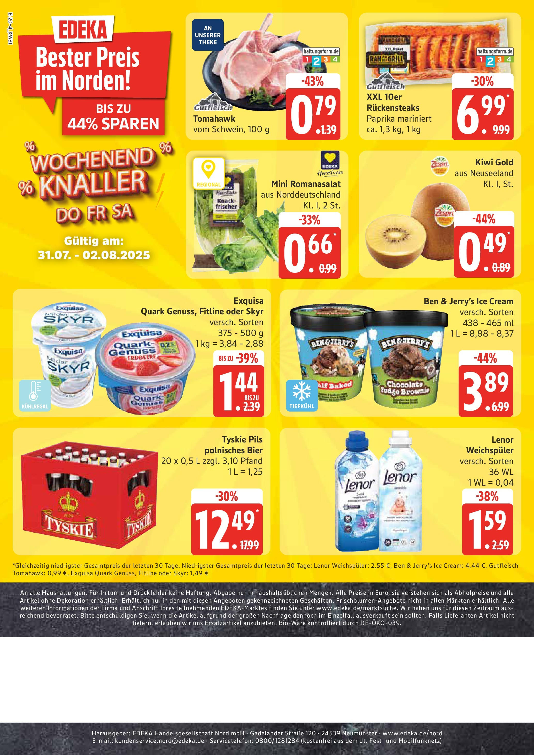 Edeka prospekt Rostock (ab 27.07.2025) » Angebote Online | Seite: 24 | Produkte: Tyskie, Theke, Bier, Kiwi Edeka prospekt Rostock (ab 27.07.2025) » Angebote Online | Seite: 24 | Produkte: Tyskie, Theke, Bier, Kiwi