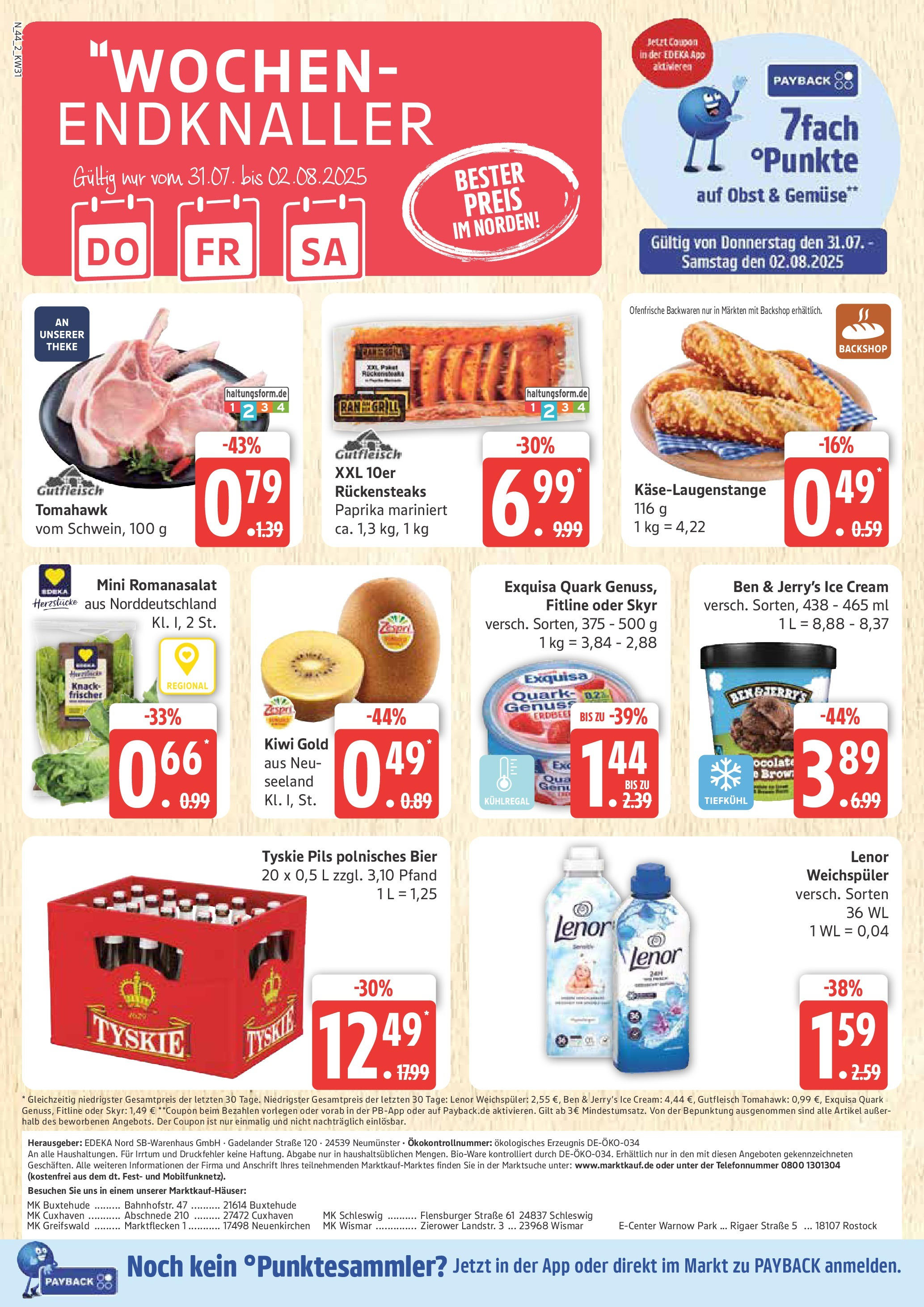Marktkauf Prospekt Neuenkirchen, Wismar (ab 28.07.2025) » Angebote ab Montag | Seite: 44 | Produkte: Lenor, Tyskie, Theke, Paprika Marktkauf Prospekt Neuenkirchen, Wismar (ab 28.07.2025) » Angebote online | Seite: 44 | Produkte: Lenor, Tyskie, Theke, Paprika