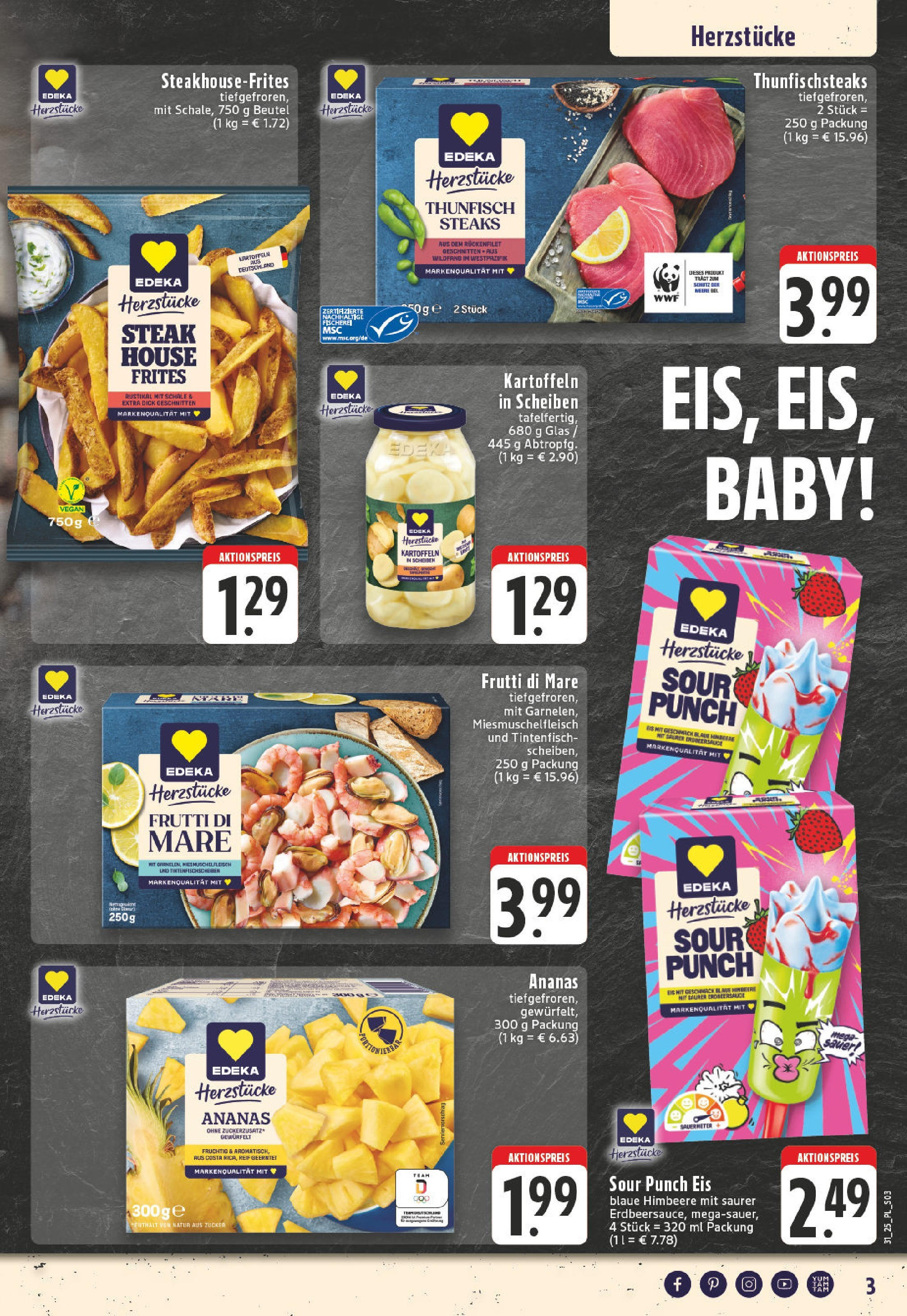 Edeka prospekt Linnich	 (ab 27.07.2025) » Angebote Online | Seite: 3 | Produkte: Thunfisch, Himbeere, Steak, Eis