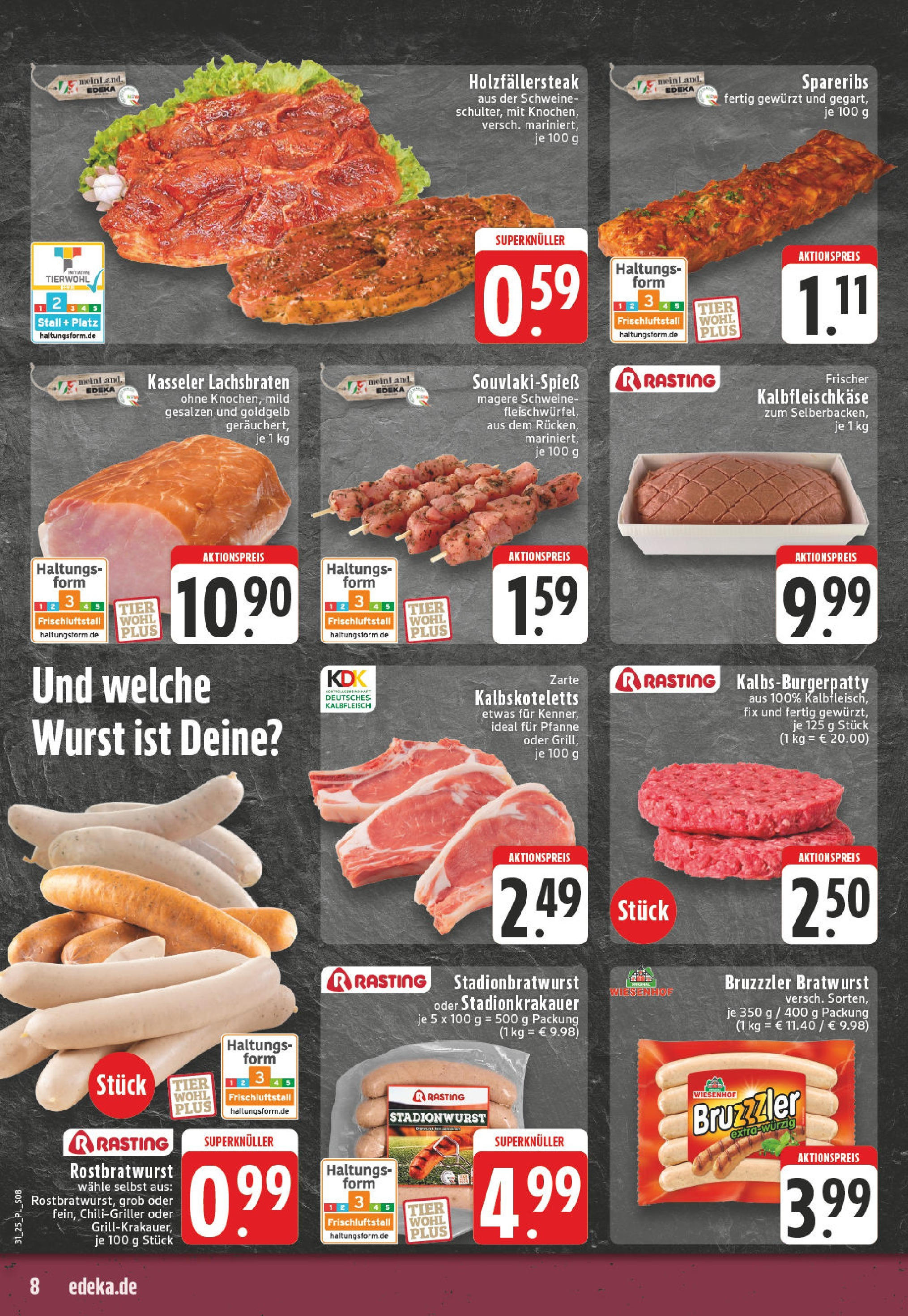Edeka prospekt Linnich	 (ab 27.07.2025) » Angebote Online | Seite: 8 | Produkte: Bratwurst, Wurst