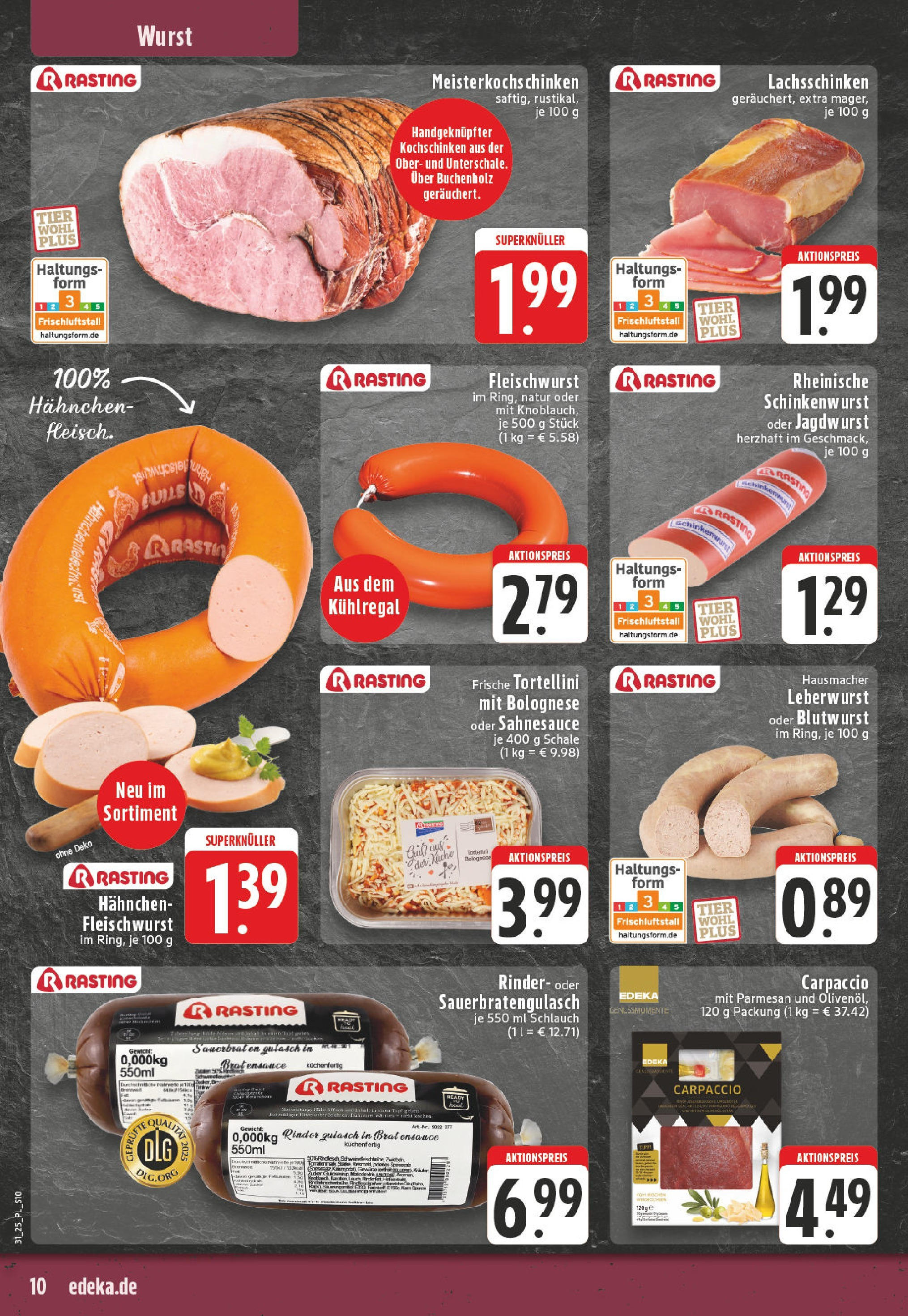 Edeka prospekt Linnich	 (ab 27.07.2025) » Angebote Online | Seite: 10 | Produkte: Gewicht, Hahnchen, Gulasch, Knoblauch