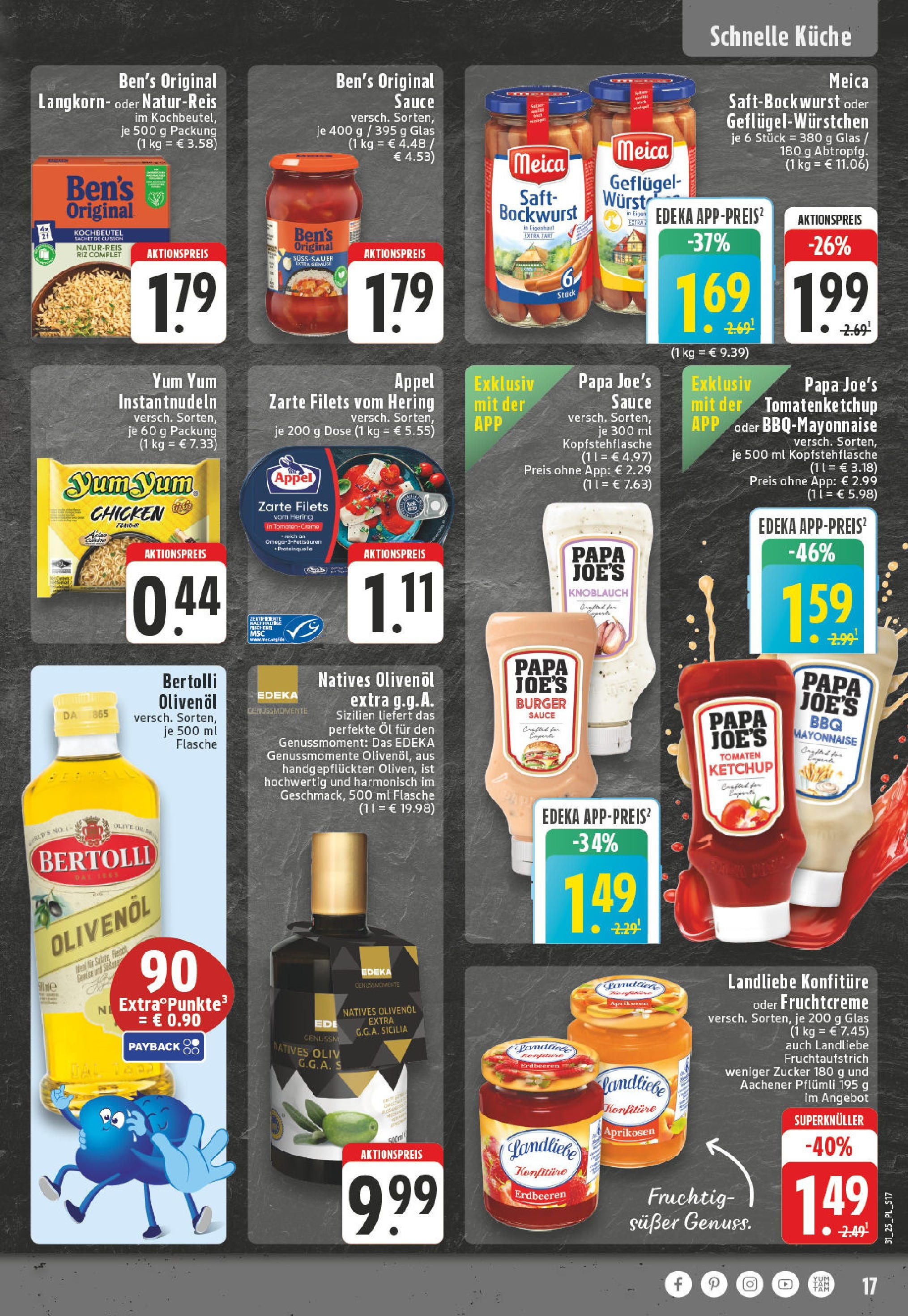 Edeka prospekt Linnich	 (ab 27.07.2025) » Angebote Online | Seite: 17 | Produkte: Bockwurst, Bertolli olivenol, Tomaten, Zucker