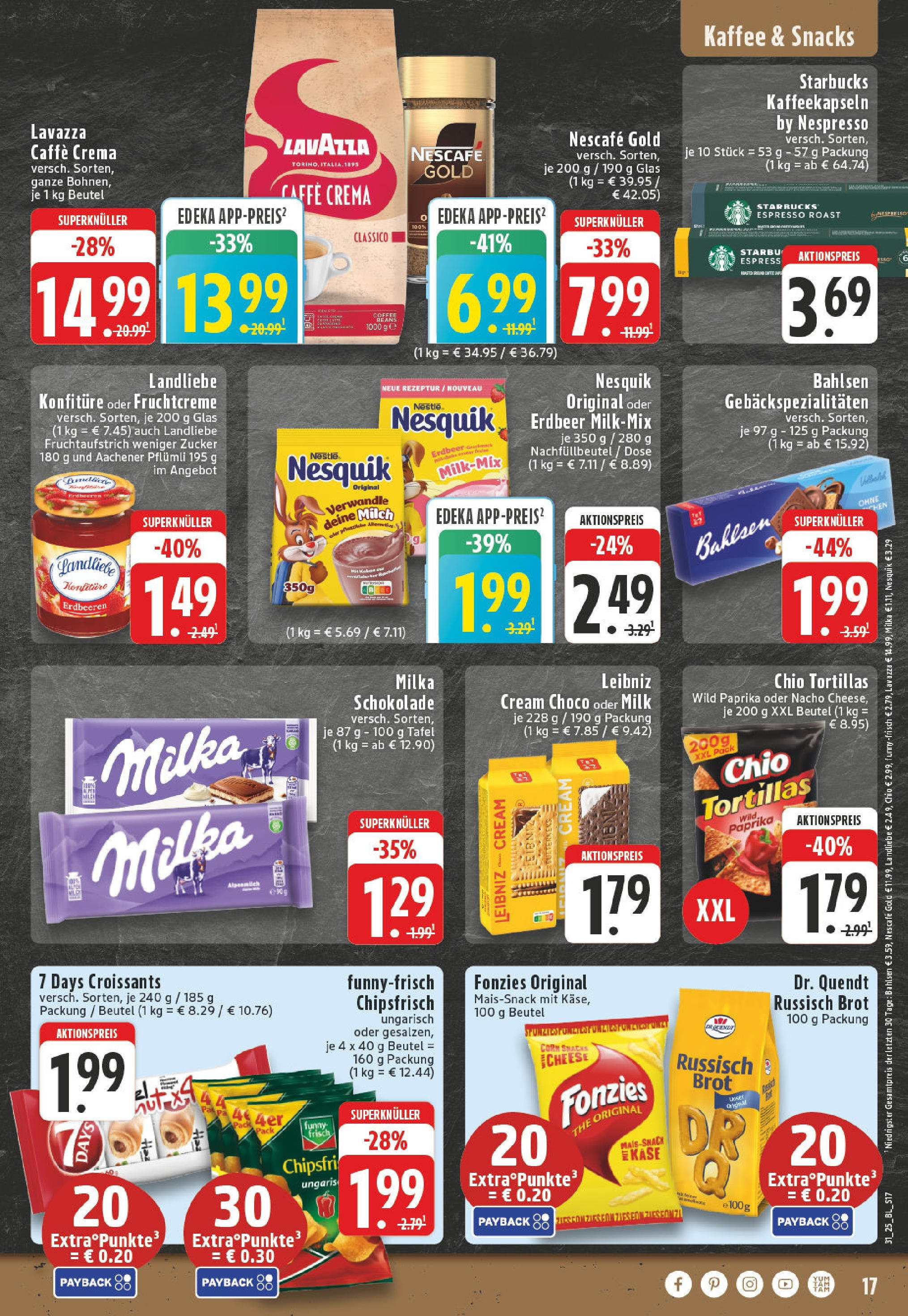 Edeka prospekt Puderbach (ab 27.07.2025) » Angebote Online | Seite: 17 | Produkte: Lavazza, Milka schokolade, Croissant, Paprika Edeka prospekt Puderbach (ab 27.07.2025) » Angebote Online | Seite: 17 | Produkte: Lavazza, Milka schokolade, Croissant, Paprika