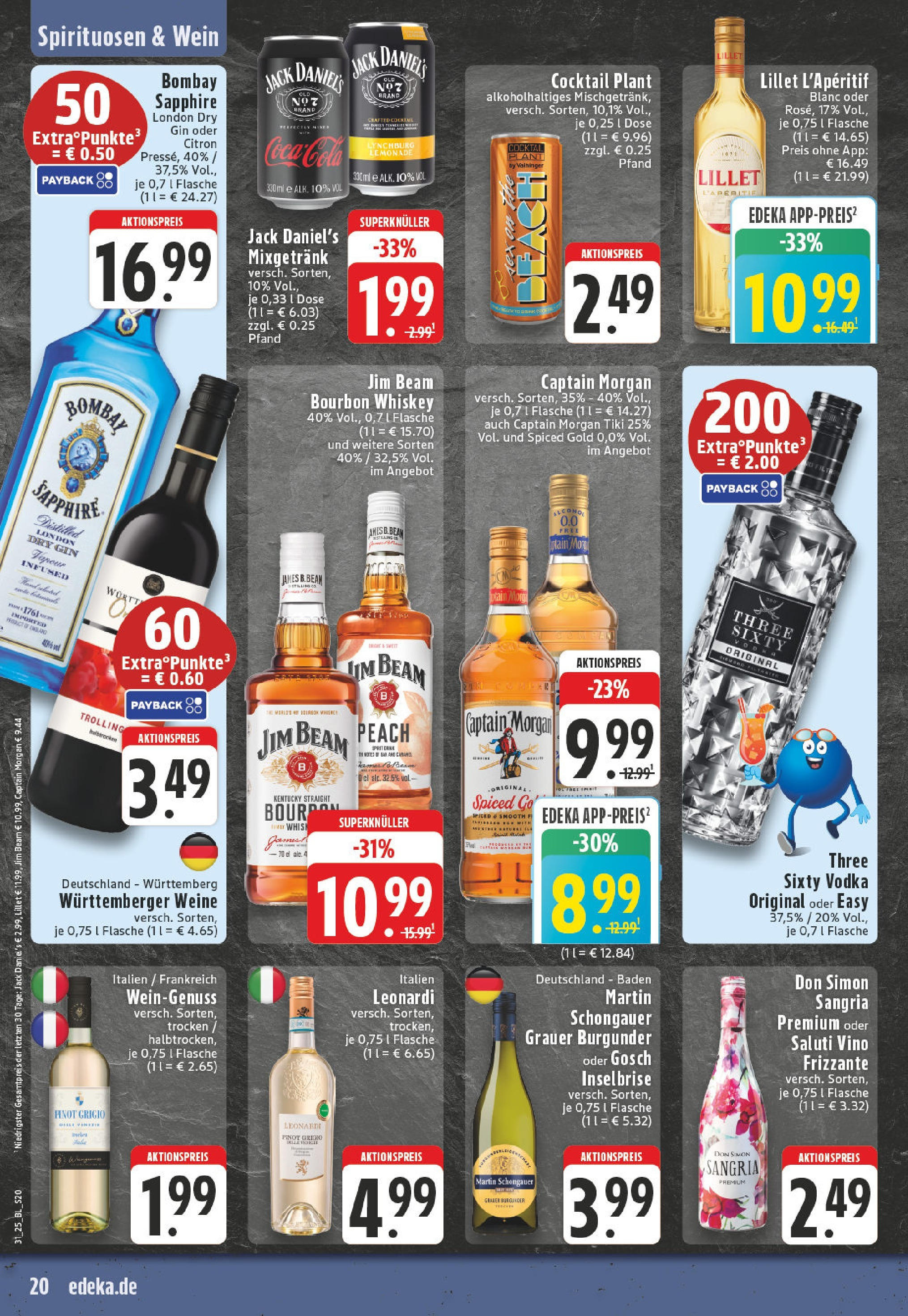 Edeka prospekt Puderbach (ab 27.07.2025) » Angebote Online | Seite: 20 | Produkte: Coca cola, Lillet, Captain morgan, Wein Edeka prospekt Puderbach (ab 27.07.2025) » Angebote Online | Seite: 20 | Produkte: Coca cola, Lillet, Captain morgan, Wein