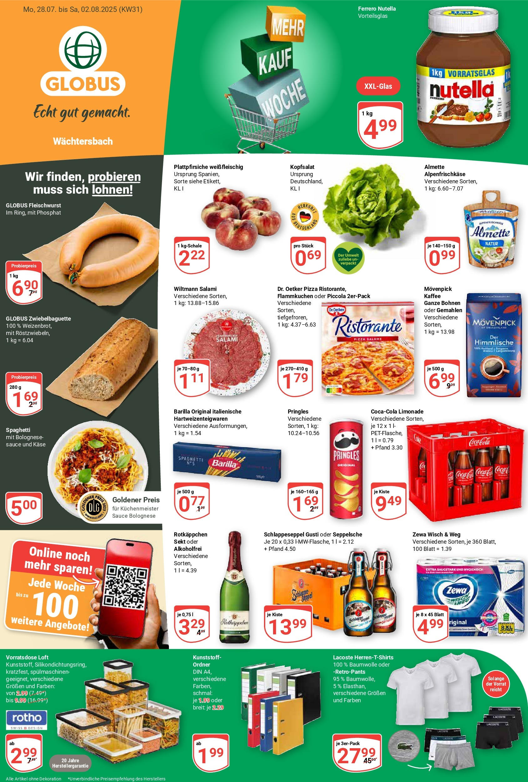 Globus prospekt Wächtersbach (ab 28.07.2025) » Angebote ab Montag | Seite: 1 | Produkte: Zewa, Limonade, Pizza, Pringles Globus prospekt Wächtersbach (ab 28.07.2025) » Angebote online | Seite: 1 | Produkte: Zewa, Limonade, Pizza, Pringles