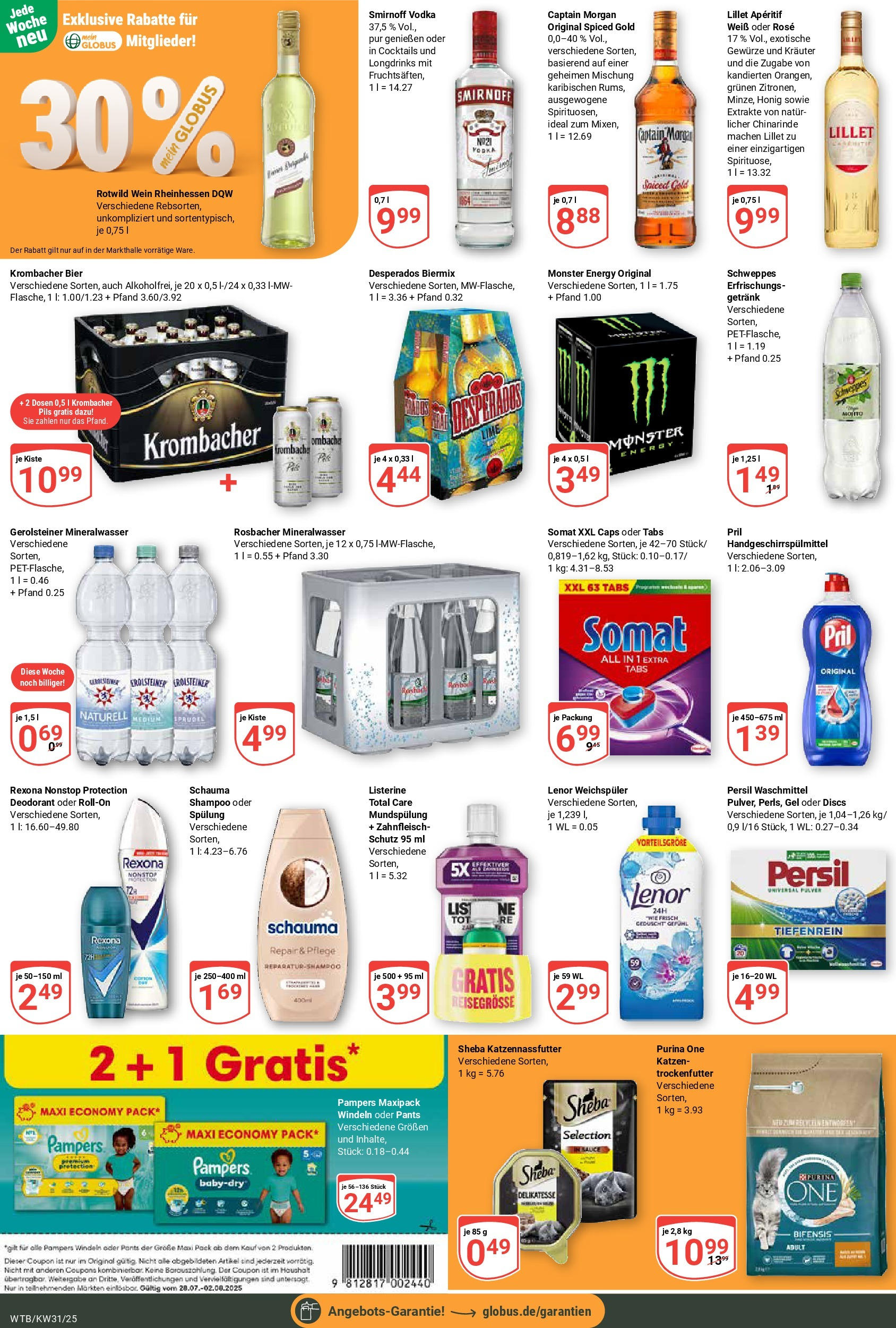 Globus prospekt Wächtersbach (ab 28.07.2025) » Angebote ab Montag | Seite: 4 | Produkte: Purina one, Energy, Shampoo, Lillet Globus prospekt Wächtersbach (ab 28.07.2025) » Angebote online | Seite: 4 | Produkte: Purina one, Energy, Shampoo, Lillet