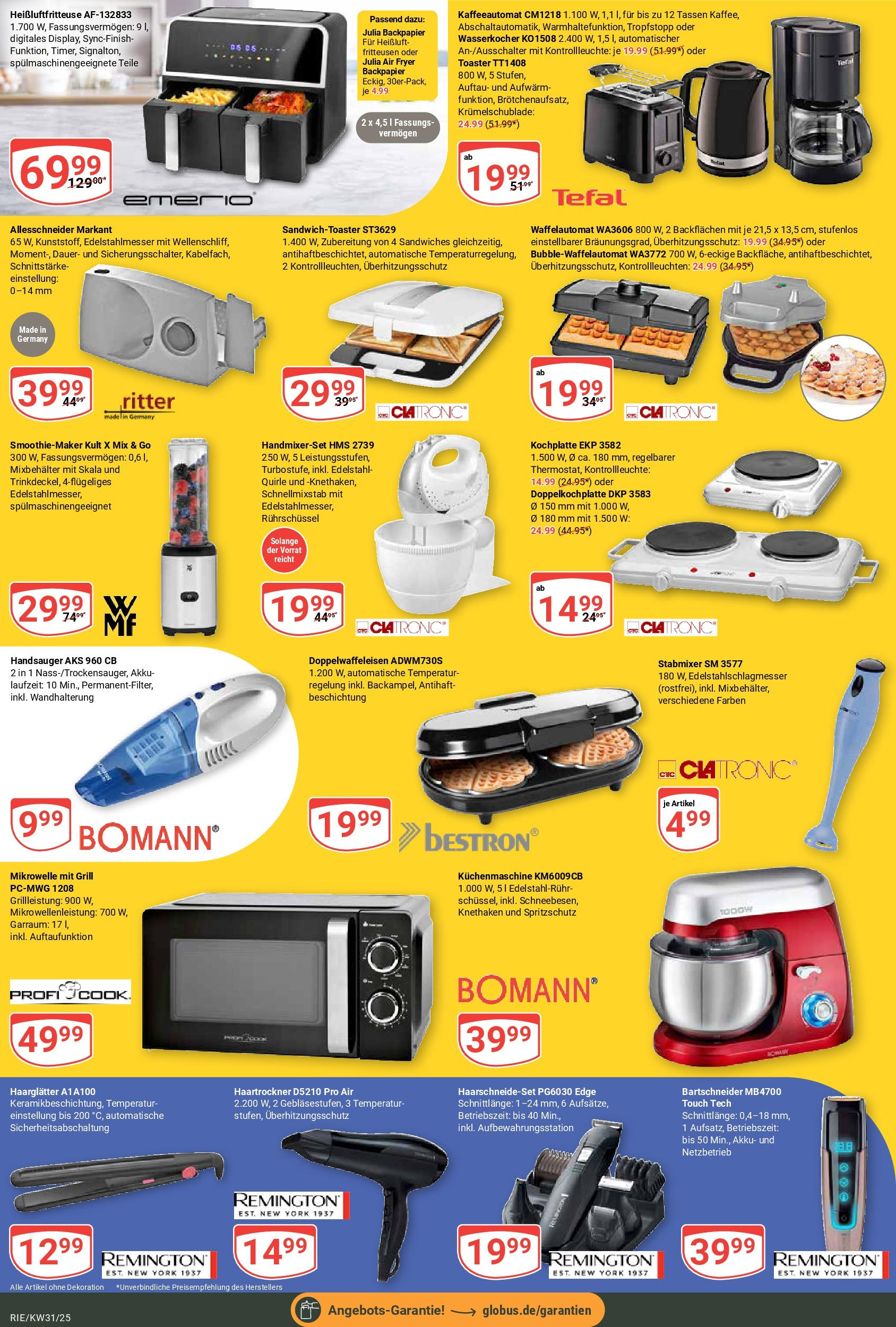 Globus prospekt Bochum-Riemke (ab 28.07.2025) » Angebote ab Montag | Seite: 23 | Produkte: Haartrockner, Toaster, Stabmixer, Heißluftfritteuse Globus prospekt Bochum-Riemke (ab 28.07.2025) » Angebote online | Seite: 23 | Produkte: Haartrockner, Toaster, Stabmixer, Heißluftfritteuse
