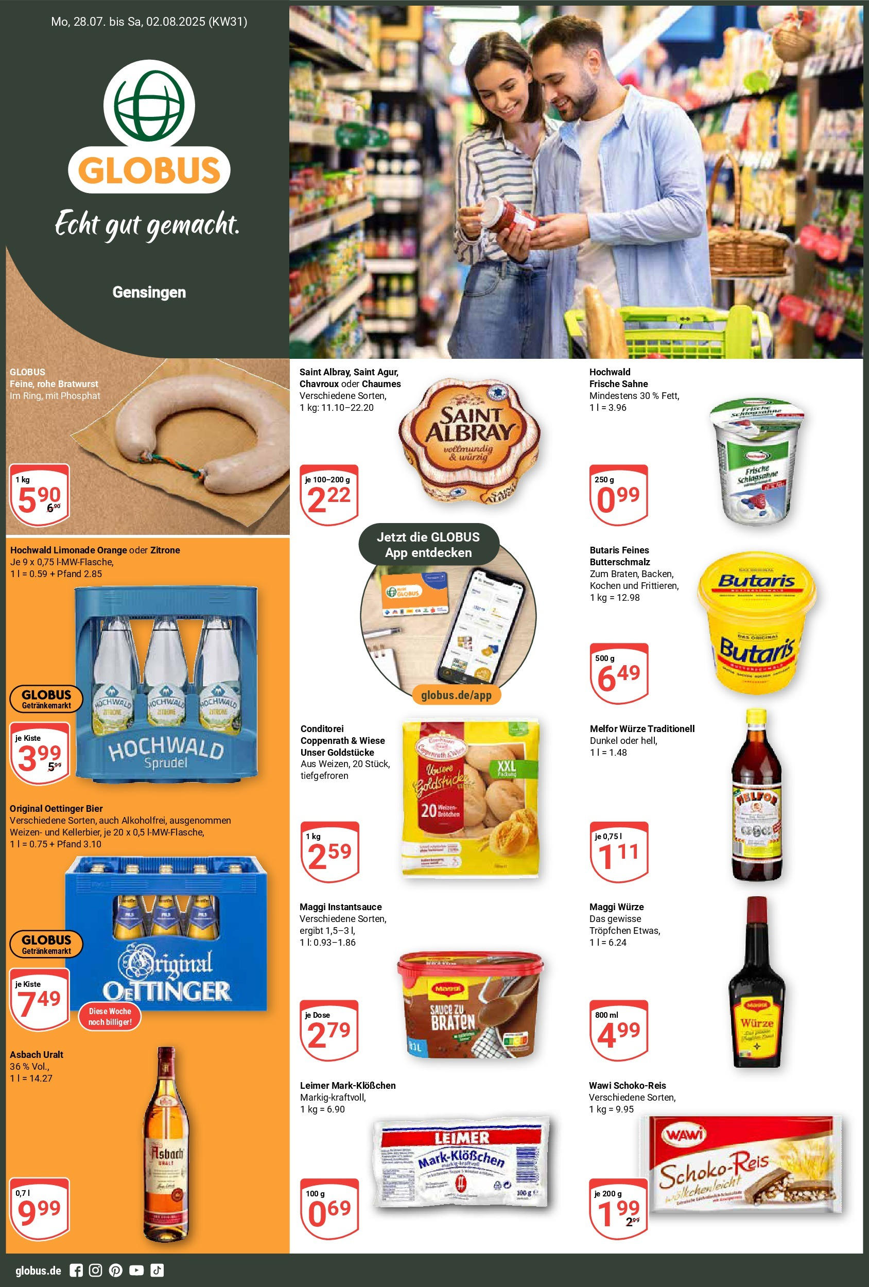 Globus prospekt Gensingen (ab 28.07.2025) » Angebote ab Montag | Seite: 1 | Produkte: Butterschmalz, Schlagsahne, Oettinger, Sahne Globus prospekt Gensingen (ab 28.07.2025) » Angebote online | Seite: 1 | Produkte: Butterschmalz, Schlagsahne, Oettinger, Sahne