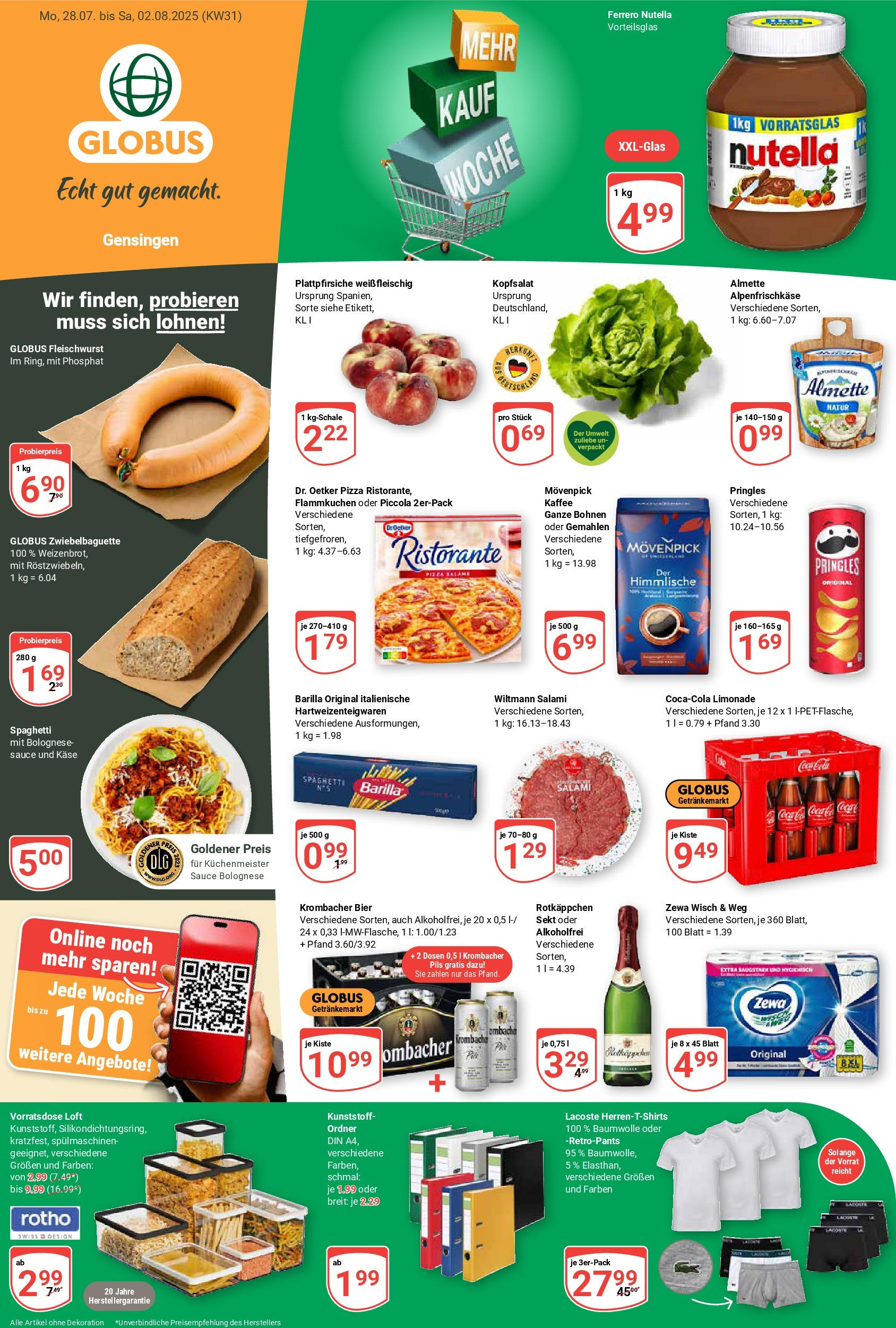 Globus prospekt Gensingen (ab 28.07.2025) » Angebote ab Montag | Seite: 3 | Produkte: Coca cola, Bier, Nutella, Pringles Globus prospekt Gensingen (ab 28.07.2025) » Angebote online | Seite: 3 | Produkte: Coca cola, Bier, Nutella, Pringles