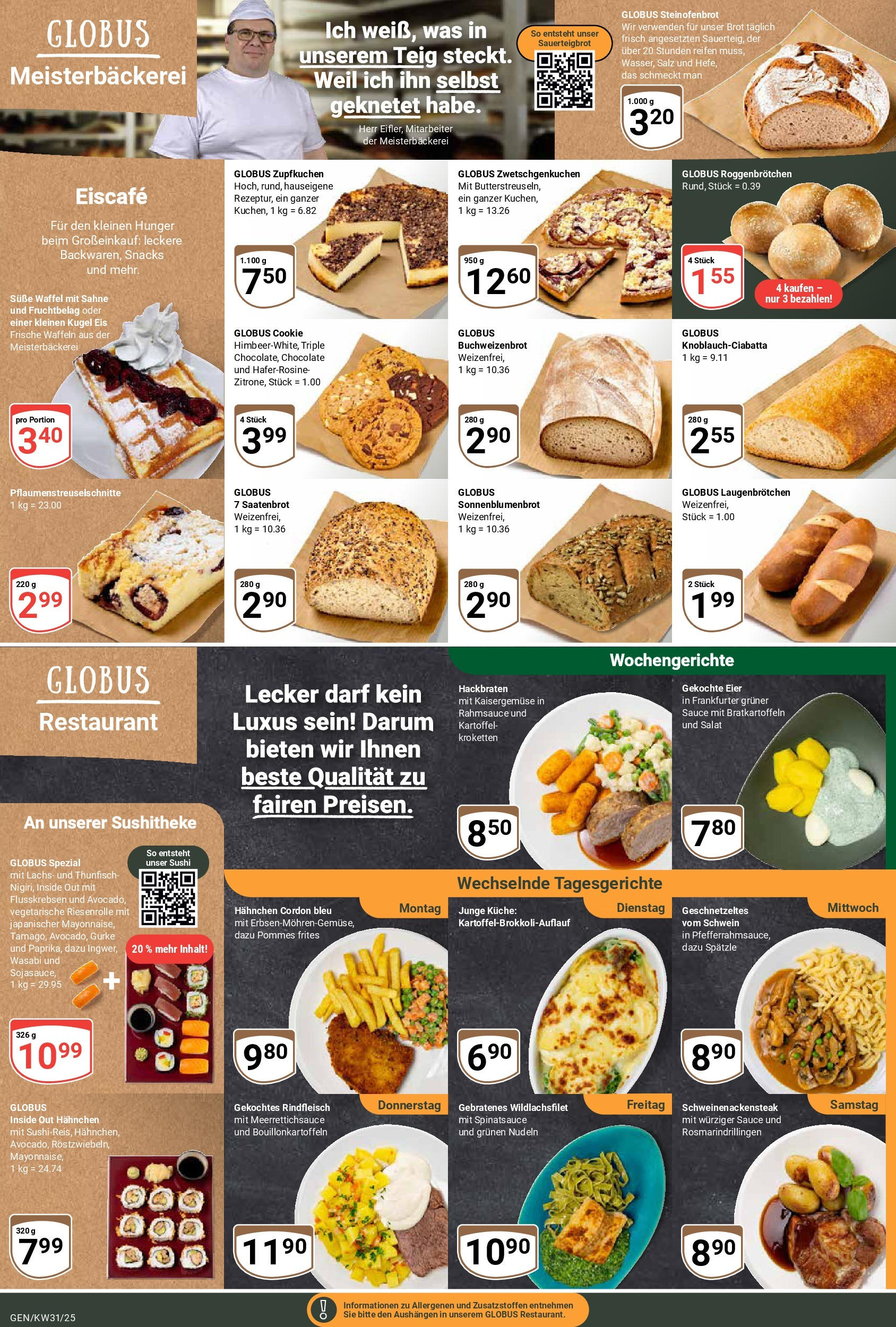 Globus prospekt Gensingen (ab 28.07.2025) » Angebote ab Montag | Seite: 7 | Produkte: Hahnchen, Thunfisch, Pommes frites, Waffeln Globus prospekt Gensingen (ab 28.07.2025) » Angebote online | Seite: 7 | Produkte: Hahnchen, Thunfisch, Pommes frites, Waffeln