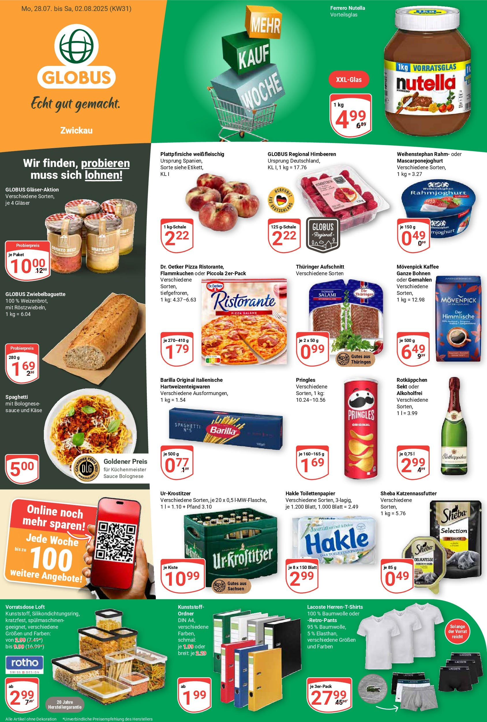 Globus prospekt Zwickau (ab 28.07.2025) » Angebote ab Montag | Seite: 1 | Produkte: Himbeeren, Käse, Rotkäppchen, Salami Globus prospekt Zwickau (ab 28.07.2025) » Angebote online | Seite: 1 | Produkte: Himbeeren, Käse, Rotkäppchen, Salami
