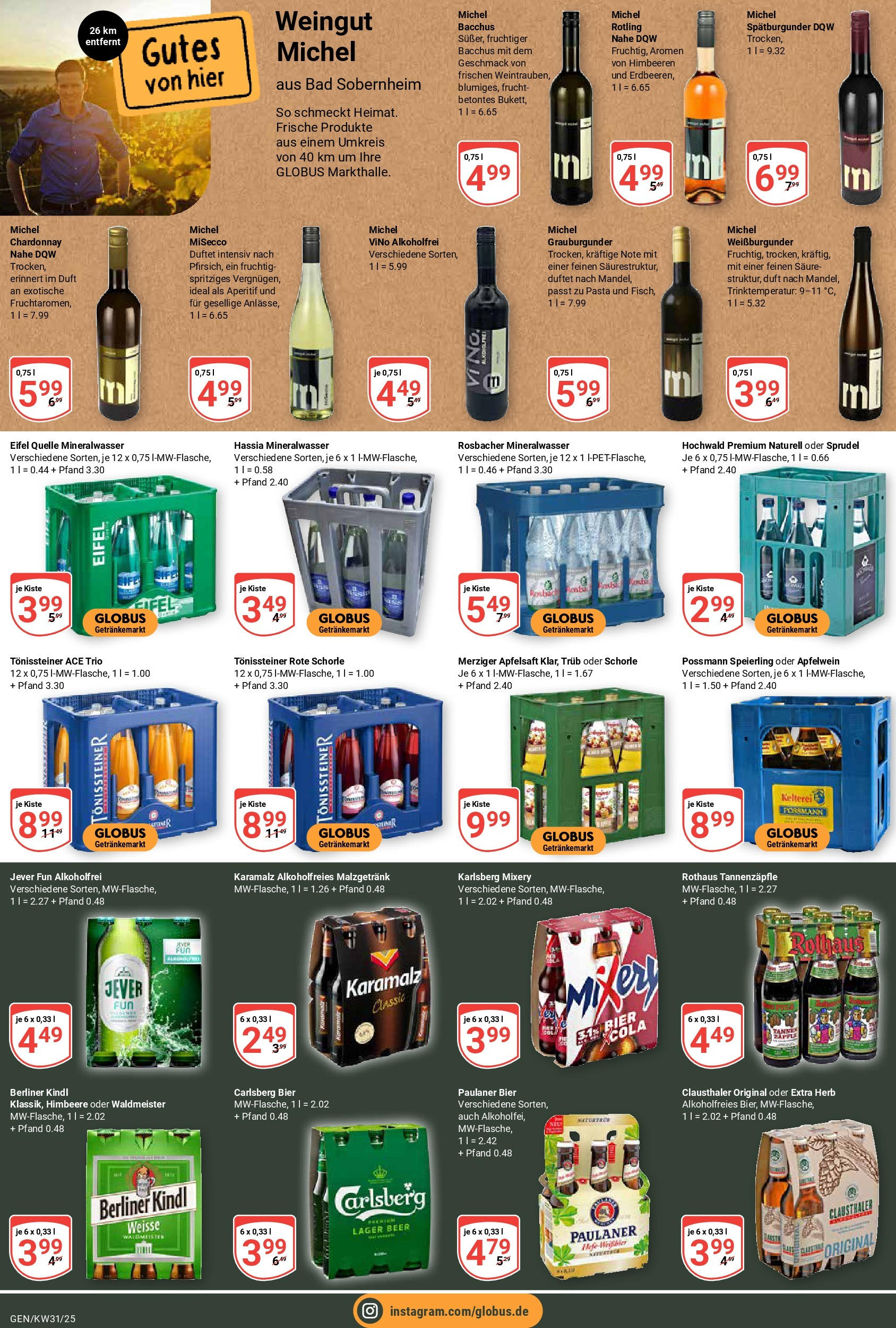 Globus prospekt Gensingen (ab 28.07.2025) » Angebote ab Montag | Seite: 16 | Produkte: Bier, Bad, Mineralwasser, Mixery Globus prospekt Gensingen (ab 28.07.2025) » Angebote online | Seite: 16 | Produkte: Bier, Bad, Mineralwasser, Mixery