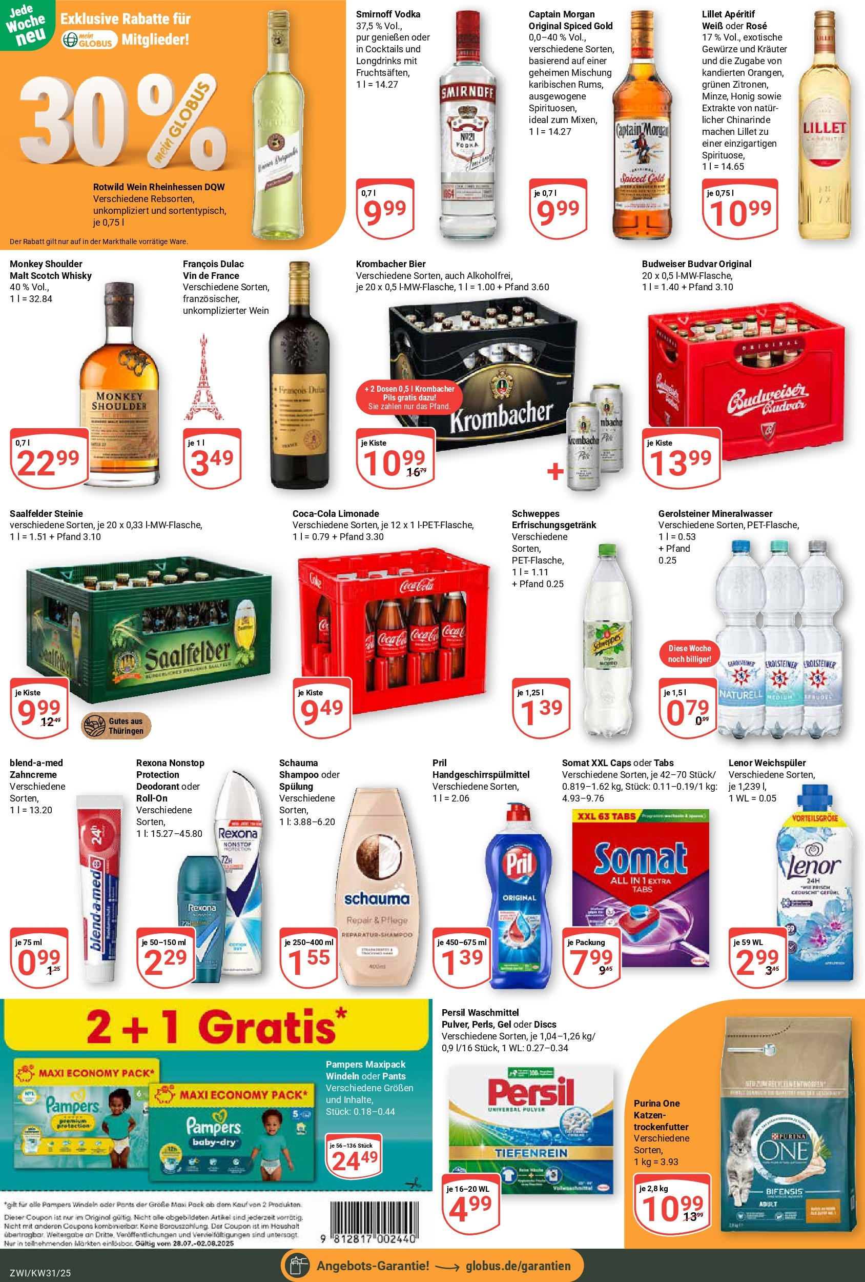 Globus prospekt Zwickau (ab 28.07.2025) » Angebote ab Montag | Seite: 5 | Produkte: Purina one, Deodorant, Waschmittel, Budweiser Globus prospekt Zwickau (ab 28.07.2025) » Angebote online | Seite: 5 | Produkte: Purina one, Deodorant, Waschmittel, Budweiser