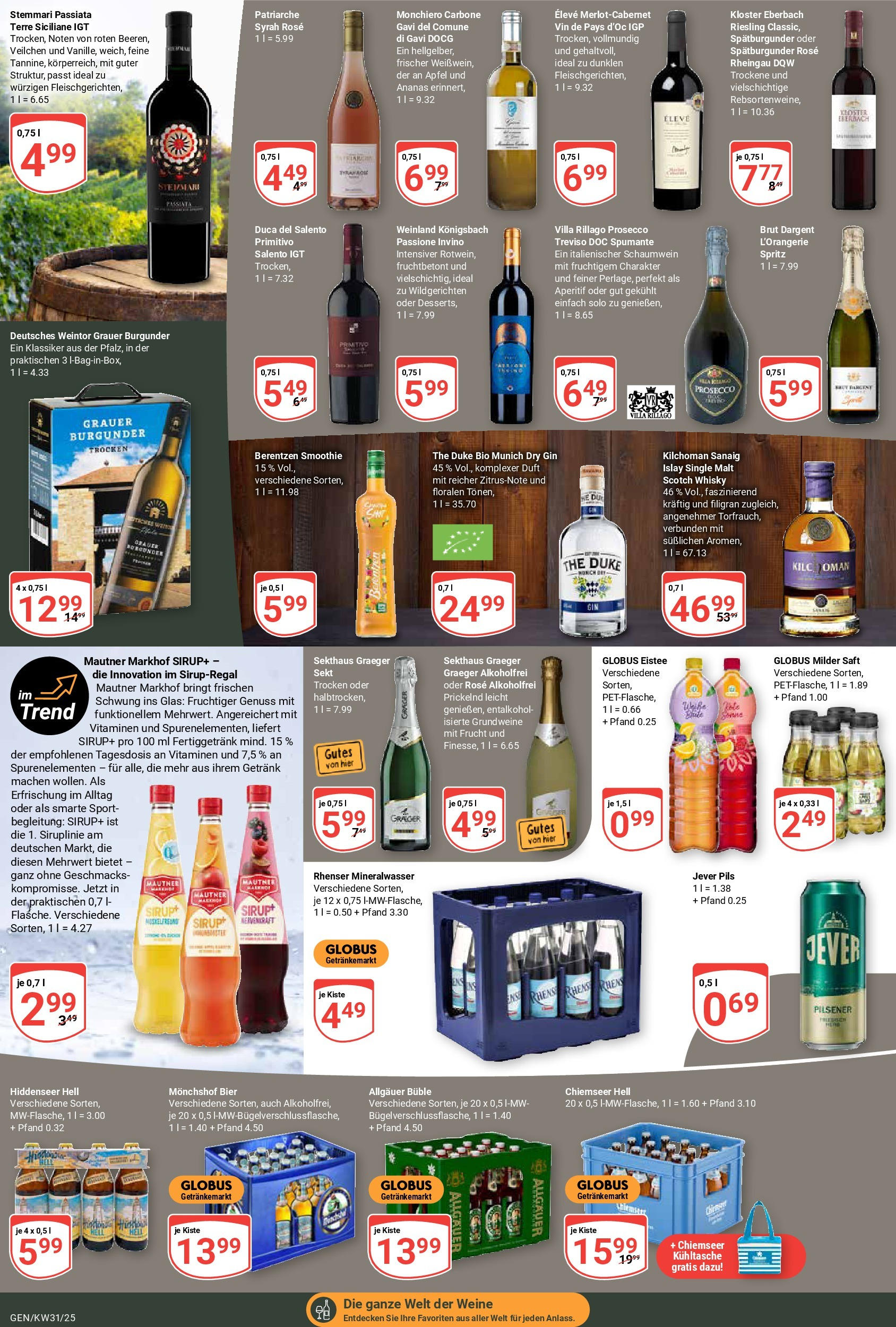 Globus prospekt Gensingen (ab 28.07.2025) » Angebote ab Montag | Seite: 17 | Produkte: Pils, Prosecco, Brut dargent, Saft Globus prospekt Gensingen (ab 28.07.2025) » Angebote online | Seite: 17 | Produkte: Pils, Prosecco, Brut dargent, Saft
