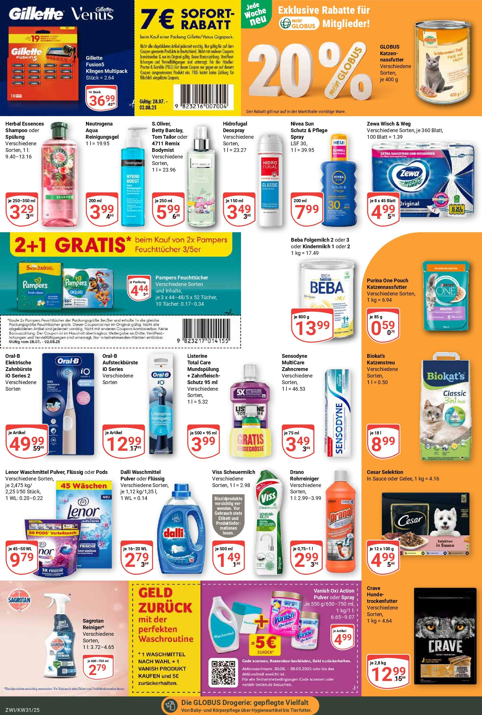 Globus prospekt Zwickau (ab 28.07.2025) » Angebote ab Montag | Seite: 17 | Produkte: Lenor, Zahnbürste, Waschmittel, Listerine Globus prospekt Zwickau (ab 28.07.2025) » Angebote online | Seite: 17 | Produkte: Lenor, Zahnbürste, Waschmittel, Listerine