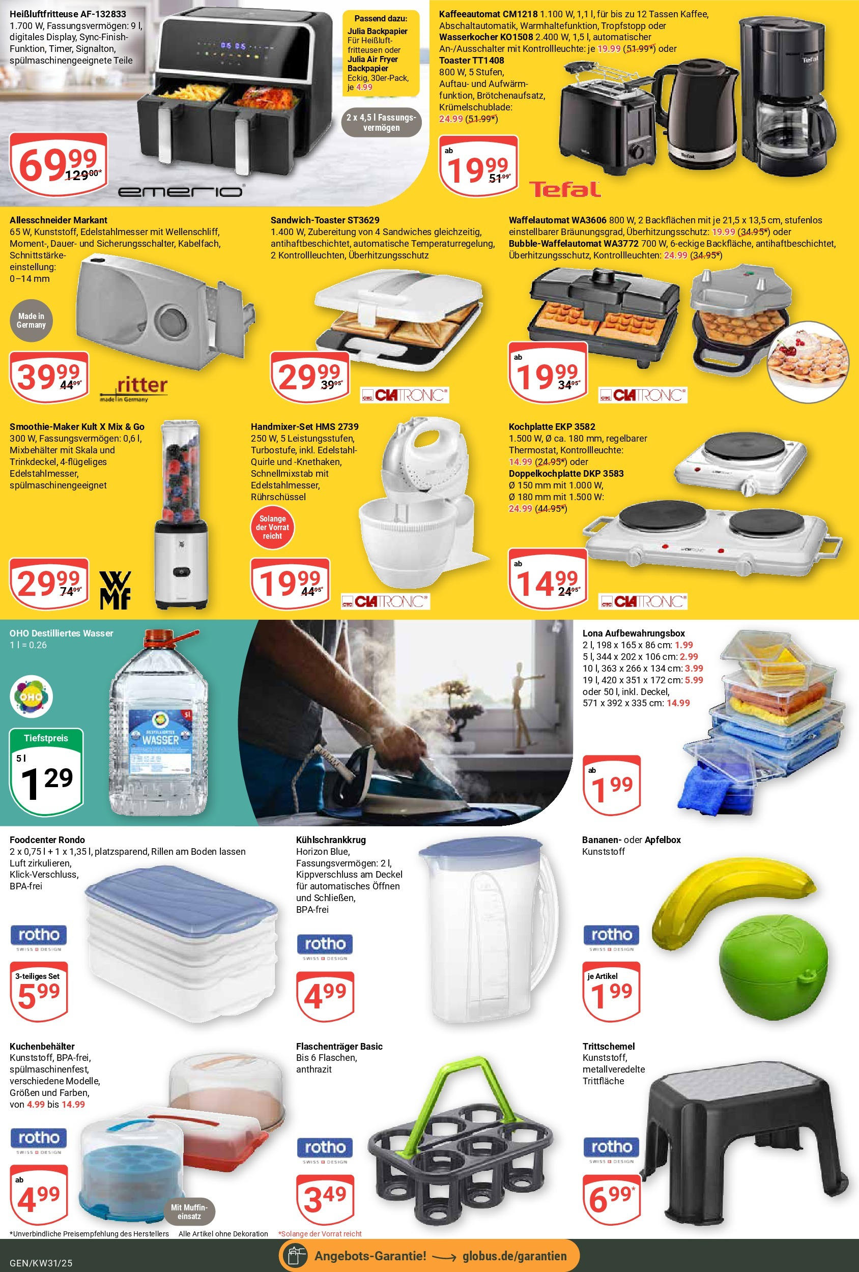 Globus prospekt Gensingen (ab 28.07.2025) » Angebote ab Montag | Seite: 27 | Produkte: Wasserkocher, Toaster, Kochplatte, Heißluftfritteuse Globus prospekt Gensingen (ab 28.07.2025) » Angebote online | Seite: 27 | Produkte: Wasserkocher, Toaster, Kochplatte, Heißluftfritteuse