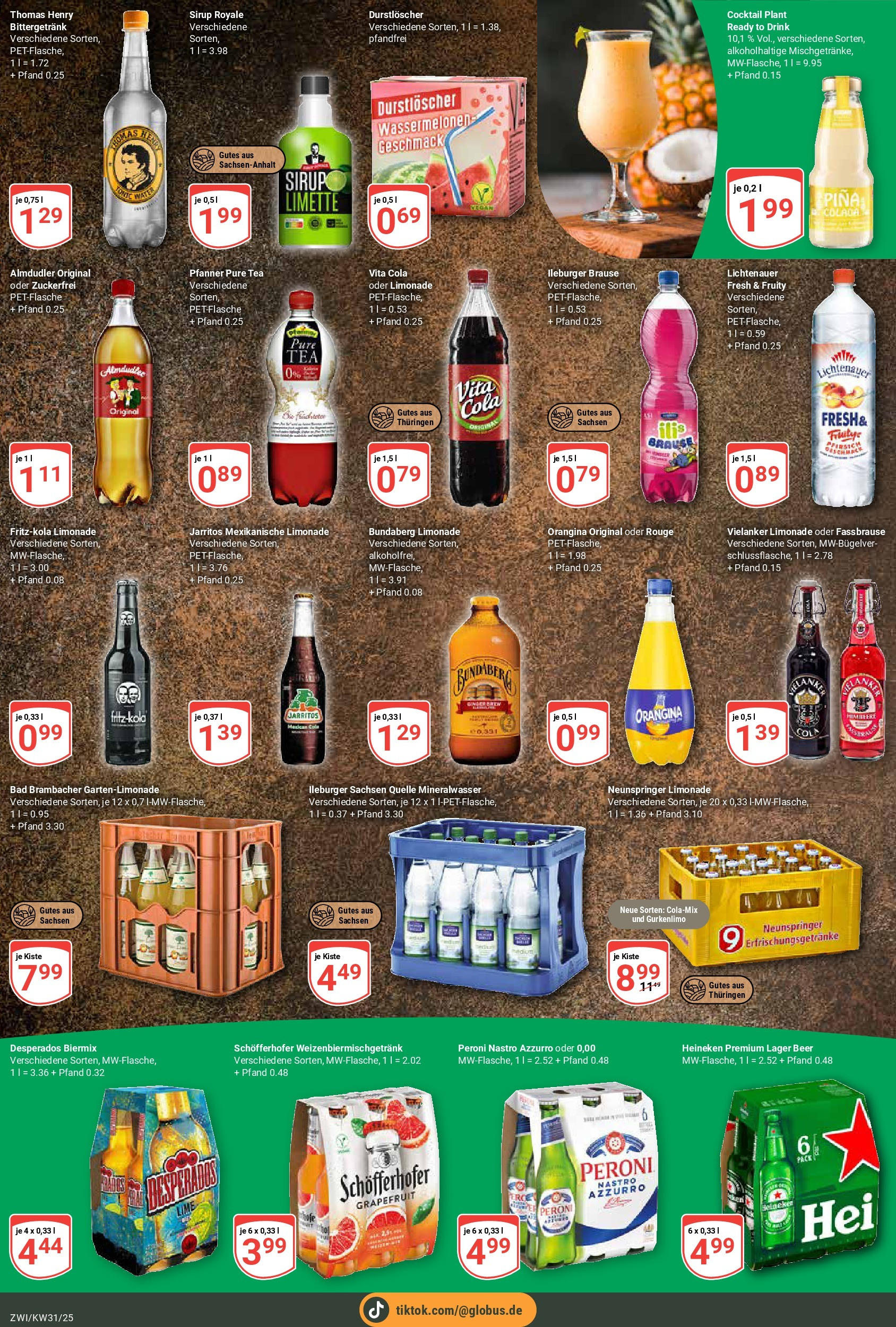 Globus prospekt Zwickau (ab 28.07.2025) » Angebote ab Montag | Seite: 20 | Produkte: Durstloscher, Limonade, Desperados, Himbeere Globus prospekt Zwickau (ab 28.07.2025) » Angebote online | Seite: 20 | Produkte: Durstloscher, Limonade, Desperados, Himbeere
