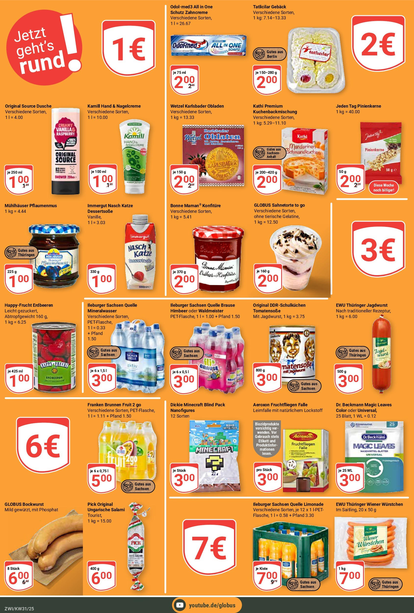 Globus prospekt Zwickau (ab 28.07.2025) » Angebote ab Montag | Seite: 24 | Produkte: Dusche, Mandarinen, Mineralwasser, Salami Globus prospekt Zwickau (ab 28.07.2025) » Angebote online | Seite: 24 | Produkte: Dusche, Mandarinen, Mineralwasser, Salami
