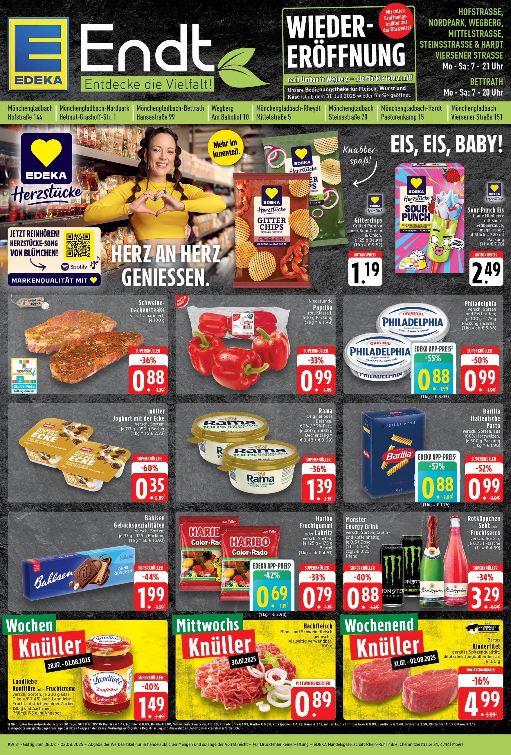 EDEKA Prospekt ab 27.07.2025 - Prospekt Mönchengladbach-Bettrath Online Vorschau von dem Prospekt des Geschäftes Edeka, gültig ab dem 27.07.2025