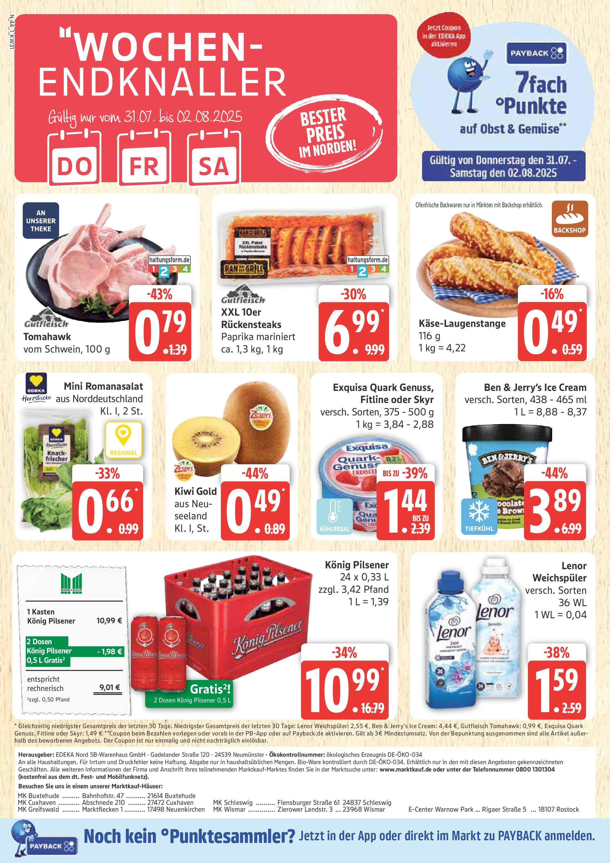 Marktkauf Prospekt Cuxhaven, Buxtehude (ab 28.07.2025) » Angebote ab Montag | Seite: 44 | Produkte: Quark, Theke, Ben & Jerry's, Kiwi Marktkauf Prospekt Cuxhaven, Buxtehude (ab 28.07.2025) » Angebote online | Seite: 44 | Produkte: Quark, Theke, Ben & Jerry's, Kiwi