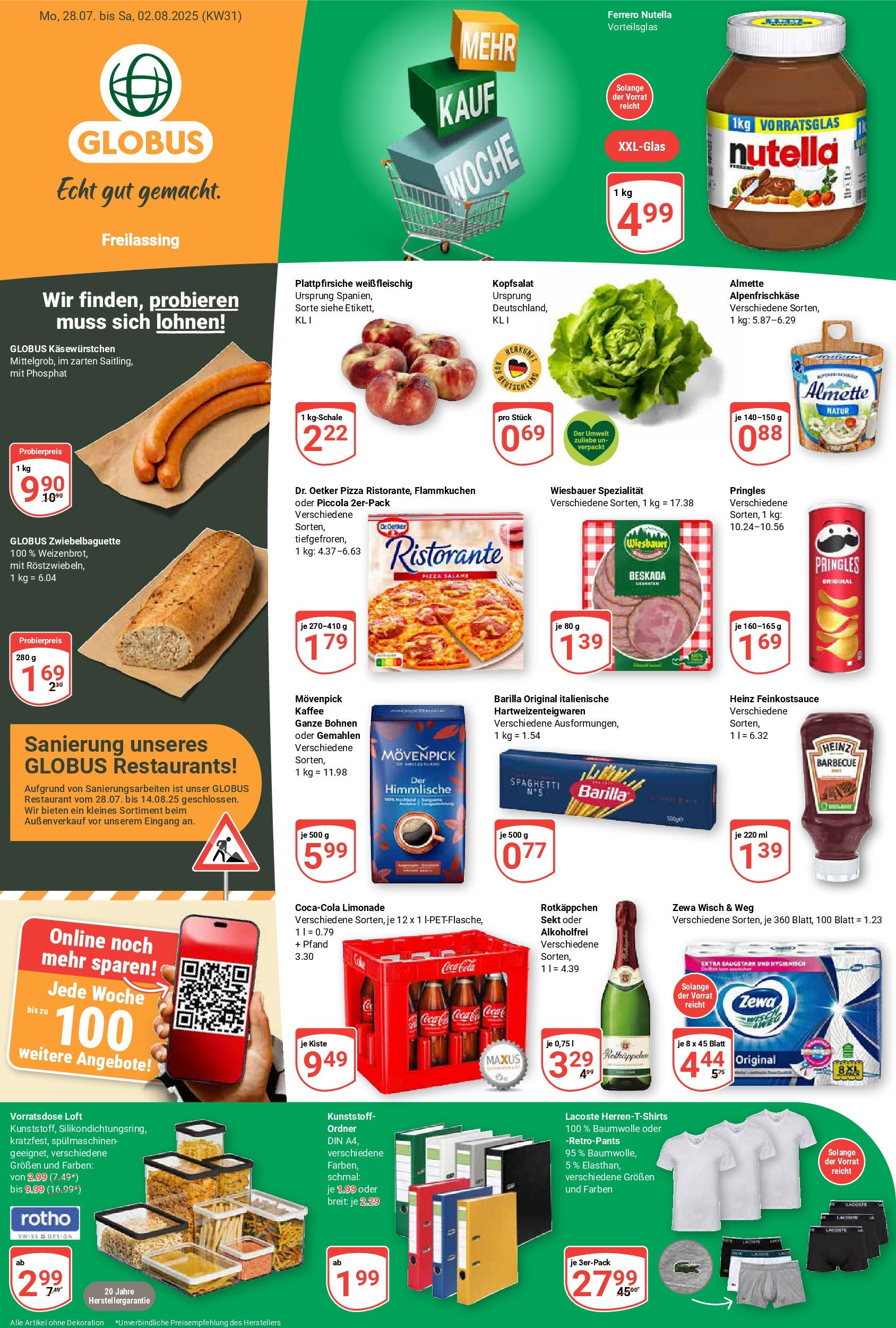 Globus prospekt Freilassing (ab 28.07.2025) » Angebote ab Montag | Seite: 5 | Produkte: Coca cola, Barilla, Sekt, Limonade Globus prospekt Freilassing (ab 28.07.2025) » Angebote online | Seite: 5 | Produkte: Coca cola, Barilla, Sekt, Limonade