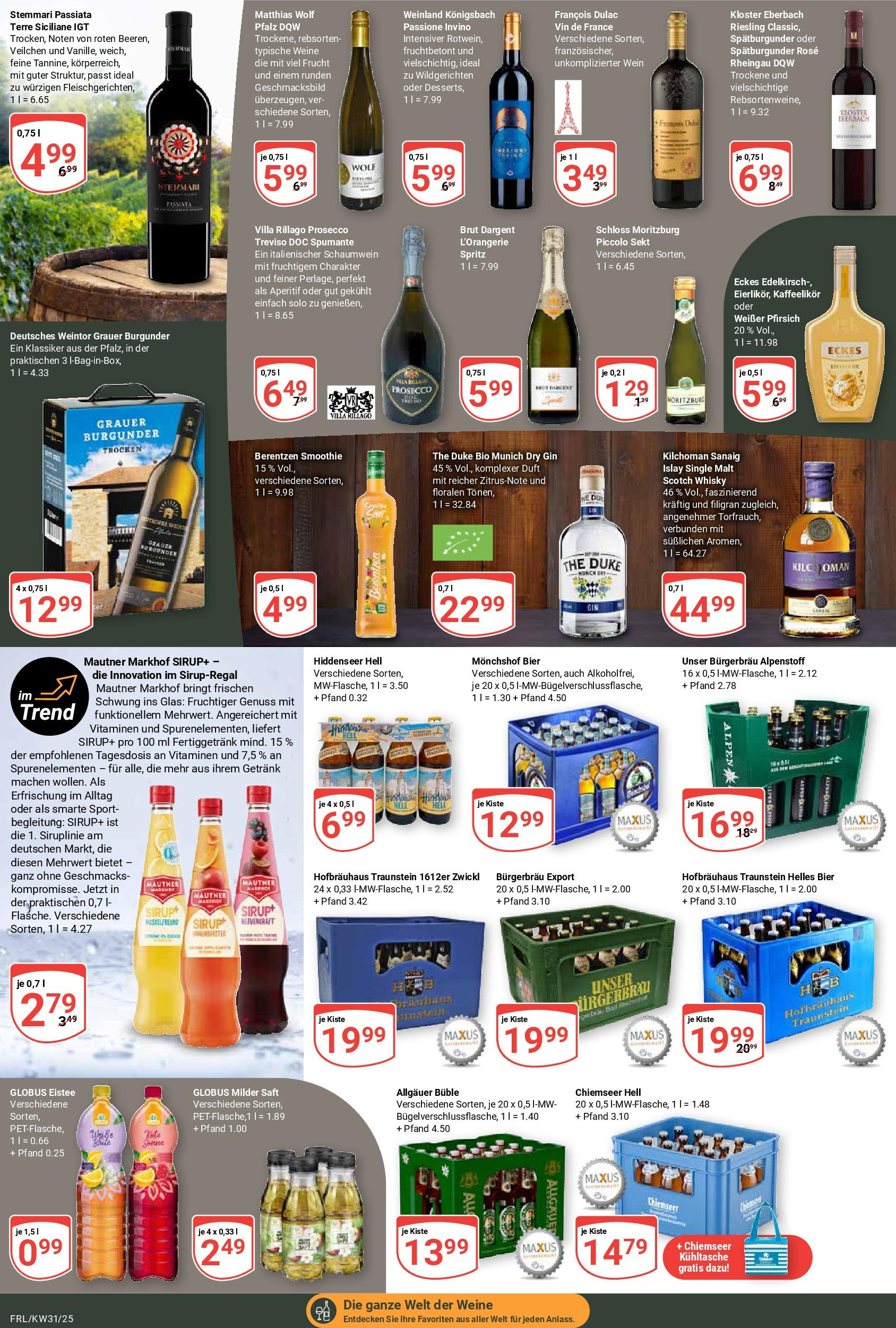 Globus prospekt Freilassing (ab 28.07.2025) » Angebote ab Montag | Seite: 18 | Produkte: Whisky, Bier, Prosecco, Gin Globus prospekt Freilassing (ab 28.07.2025) » Angebote online | Seite: 18 | Produkte: Whisky, Bier, Prosecco, Gin