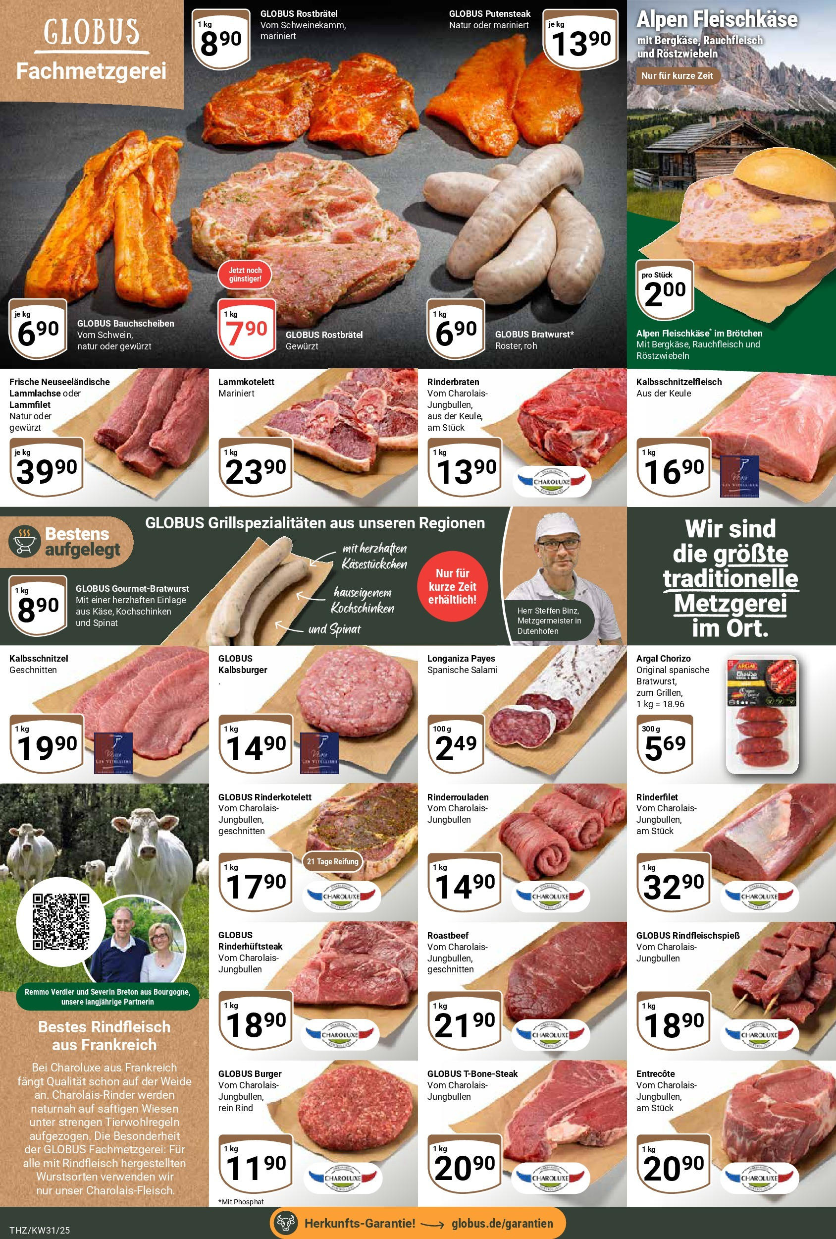 Globus prospekt Zeitz (ab 28.07.2025) » Angebote ab Montag | Seite: 6 | Produkte: Rinderrouladen, Burger, Roastbeef, Salami Globus prospekt Zeitz (ab 28.07.2025) » Angebote online | Seite: 6 | Produkte: Rinderrouladen, Burger, Roastbeef, Salami