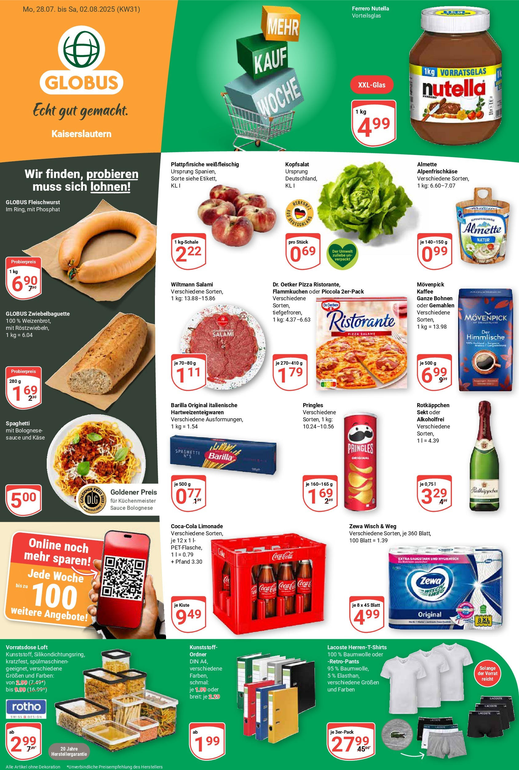 Globus prospekt Kaiserslautern (ab 28.07.2025) » Angebote ab Montag | Seite: 1 | Produkte: Coca cola, Käse, Sekt, Salami Globus prospekt Kaiserslautern (ab 28.07.2025) » Angebote online | Seite: 1 | Produkte: Coca cola, Käse, Sekt, Salami