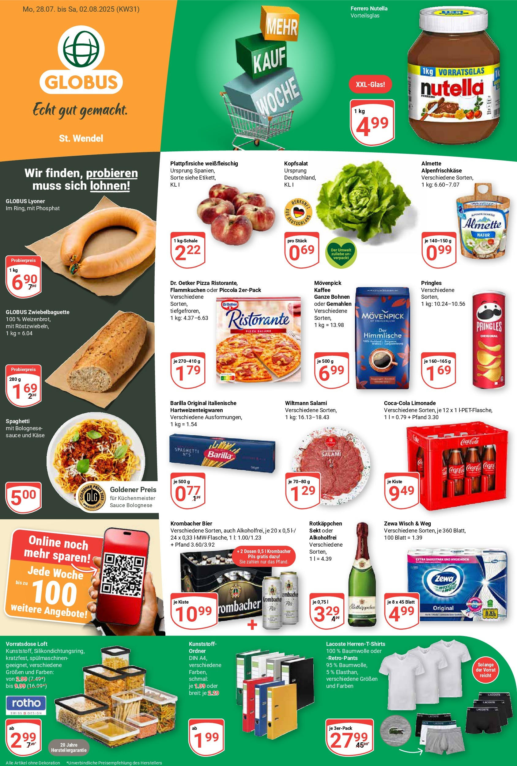 Globus prospekt St. Wendel (ab 28.07.2025) » Angebote ab Montag | Seite: 3 | Produkte: Ristorante, Bier, Salami, Pringles Globus prospekt St. Wendel (ab 28.07.2025) » Angebote online | Seite: 3 | Produkte: Ristorante, Bier, Salami, Pringles