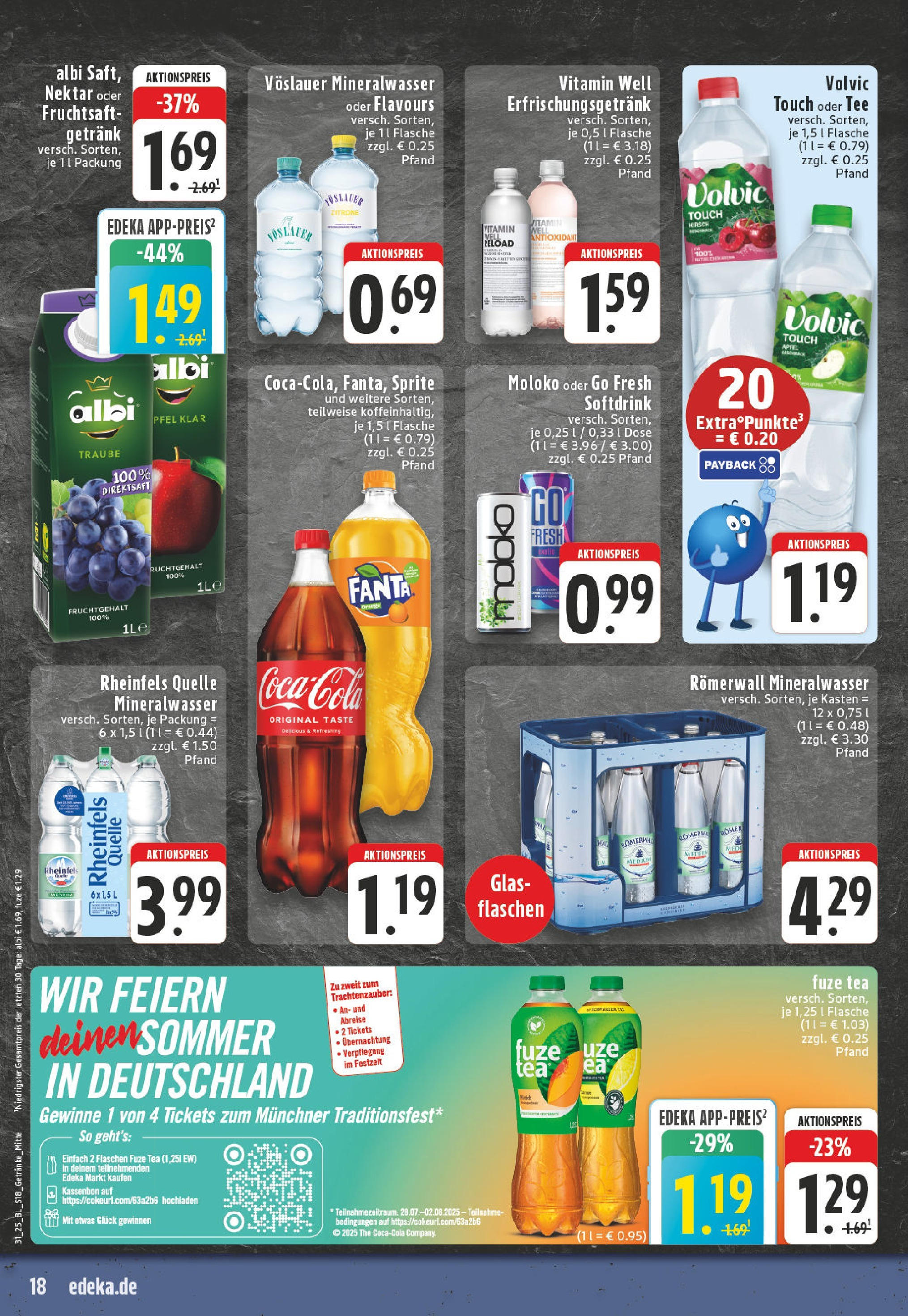 Edeka prospekt Dortmund	 (ab 27.07.2025) » Angebote Online | Seite: 18 | Produkte: Fuze tea, Äpfel, Zitrone, Volvic