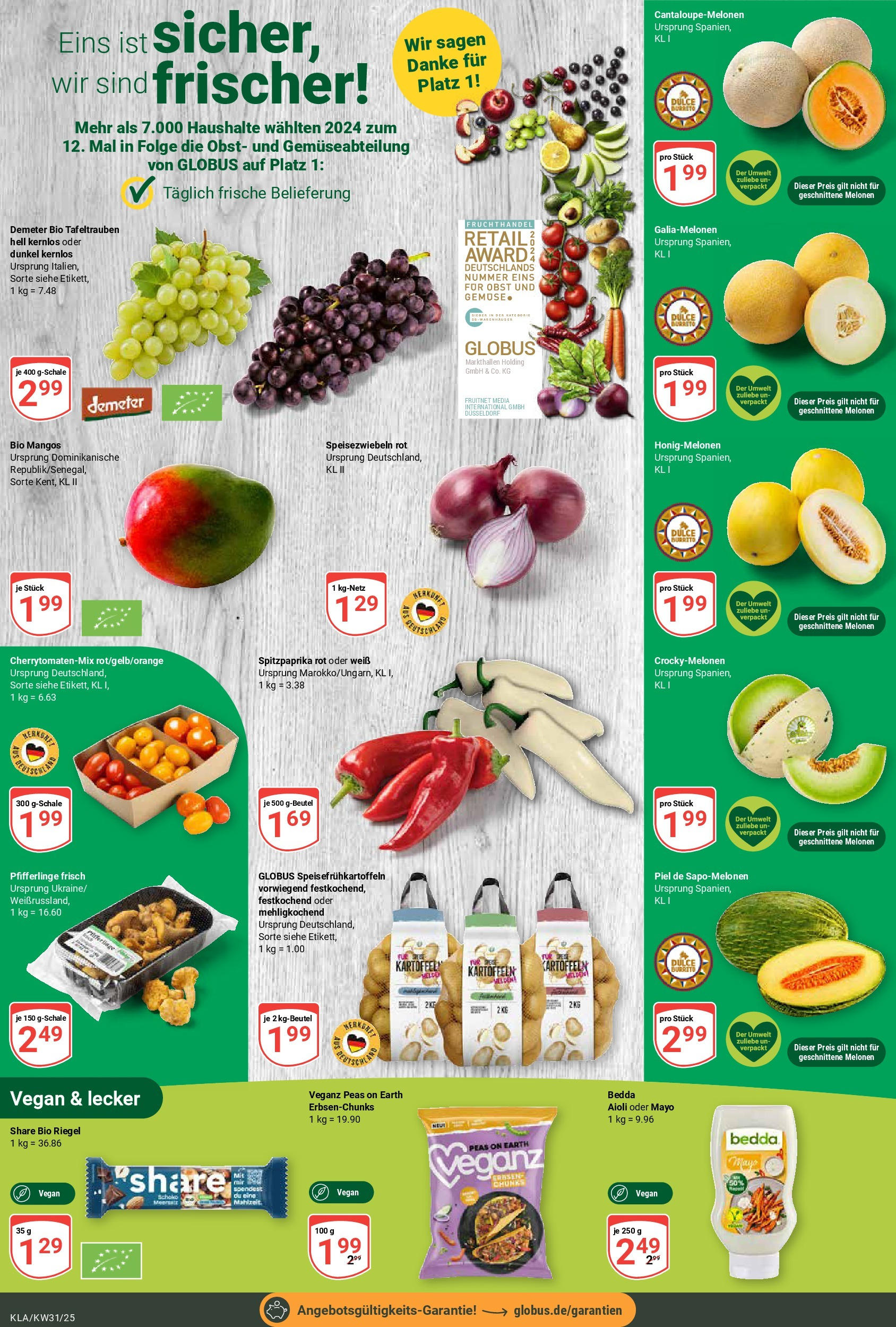 Globus prospekt Kaiserslautern (ab 28.07.2025) » Angebote ab Montag | Seite: 6 | Produkte: Kartoffeln, Gemüse, Obst, Pfifferlinge Globus prospekt Kaiserslautern (ab 28.07.2025) » Angebote online | Seite: 6 | Produkte: Kartoffeln, Gemüse, Obst, Pfifferlinge