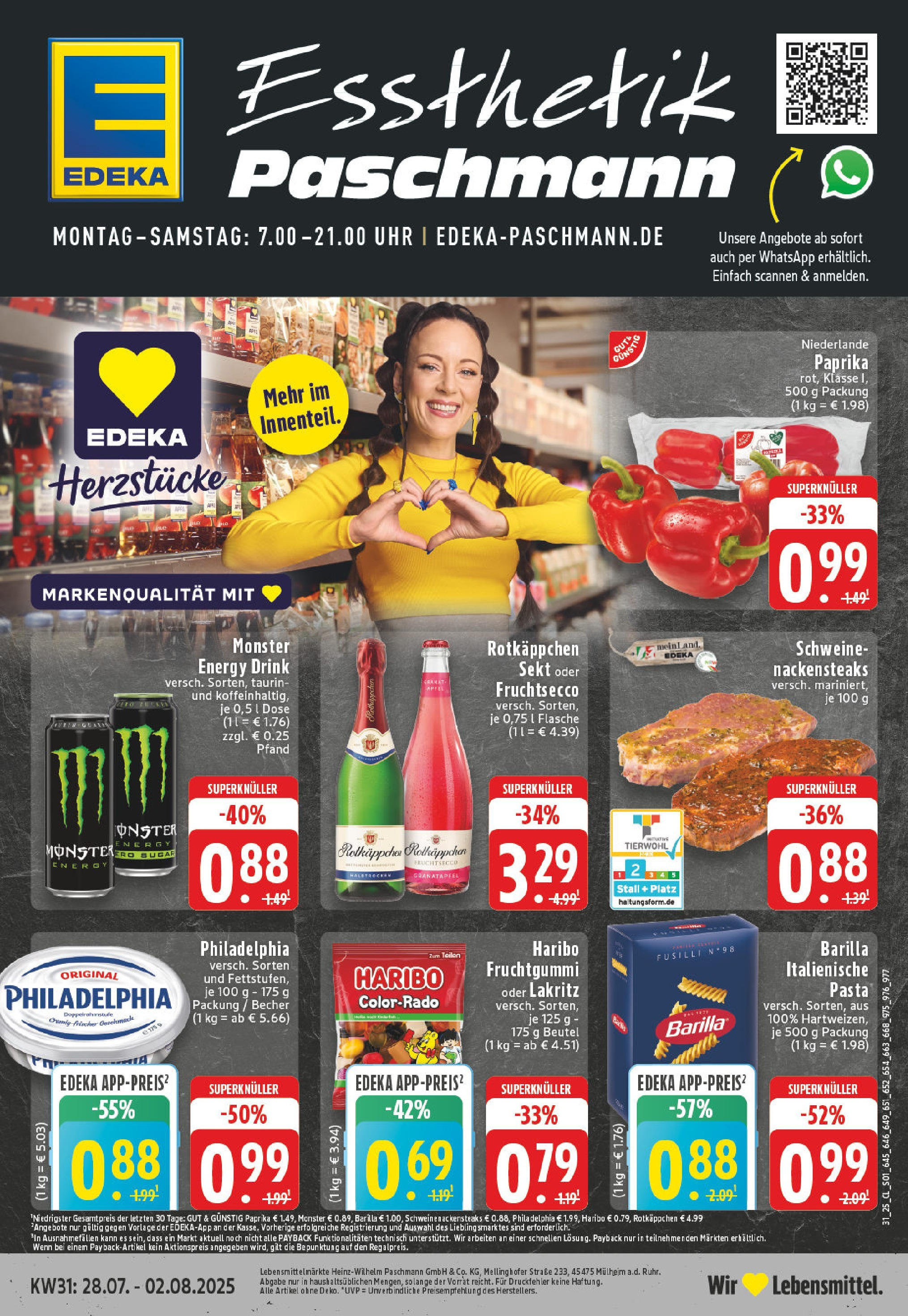 EDEKA Prospekt ab 27.07.2025 - Prospekt Düsseldorf - Bilk Online Vorschau von dem Prospekt des Geschäftes Edeka, gültig ab dem 27.07.2025