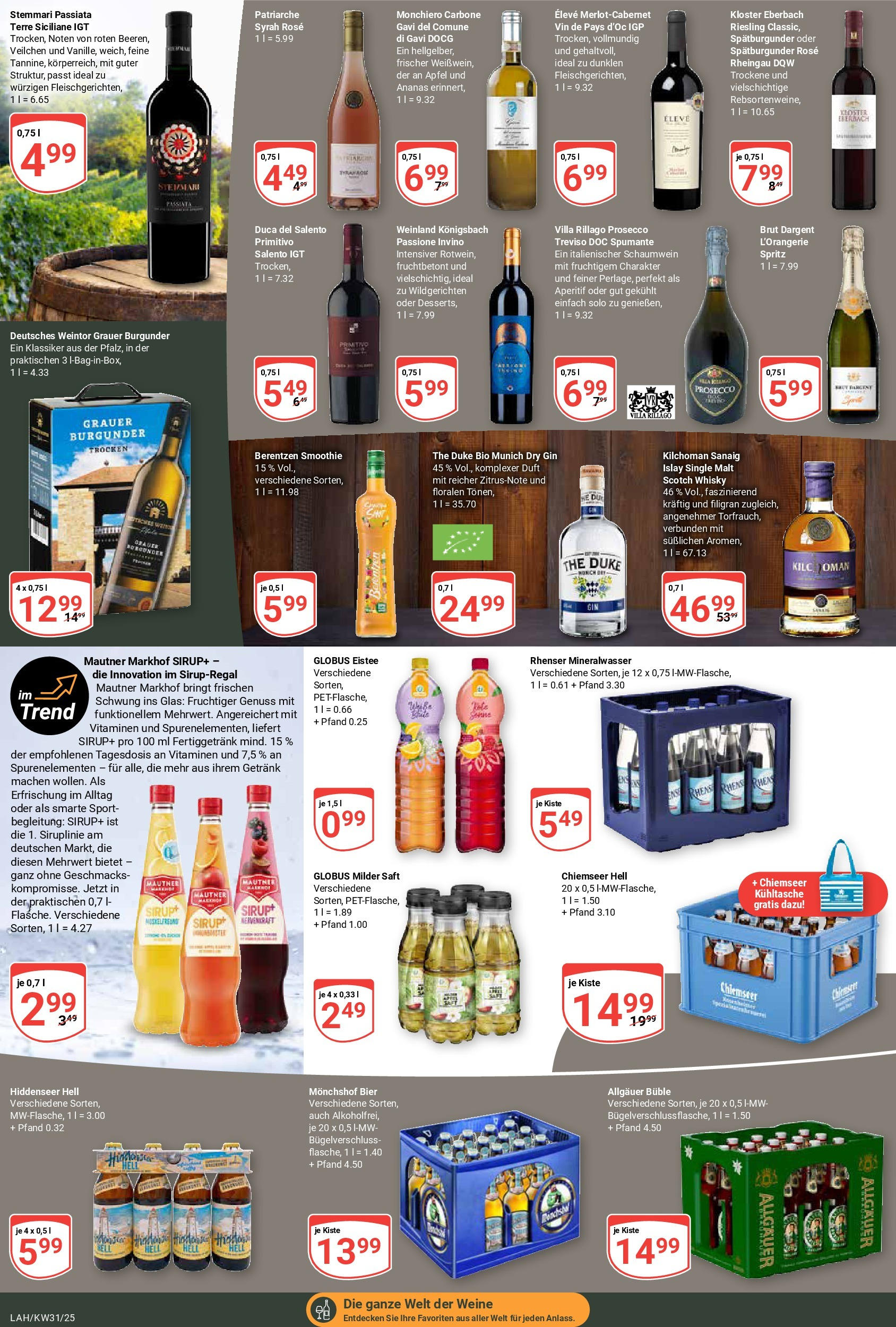 Globus prospekt Lahnstein (ab 28.07.2025) » Angebote ab Montag | Seite: 14 | Produkte: Whisky, Bier, Duft, Prosecco Globus prospekt Lahnstein (ab 28.07.2025) » Angebote online | Seite: 14 | Produkte: Whisky, Bier, Duft, Prosecco