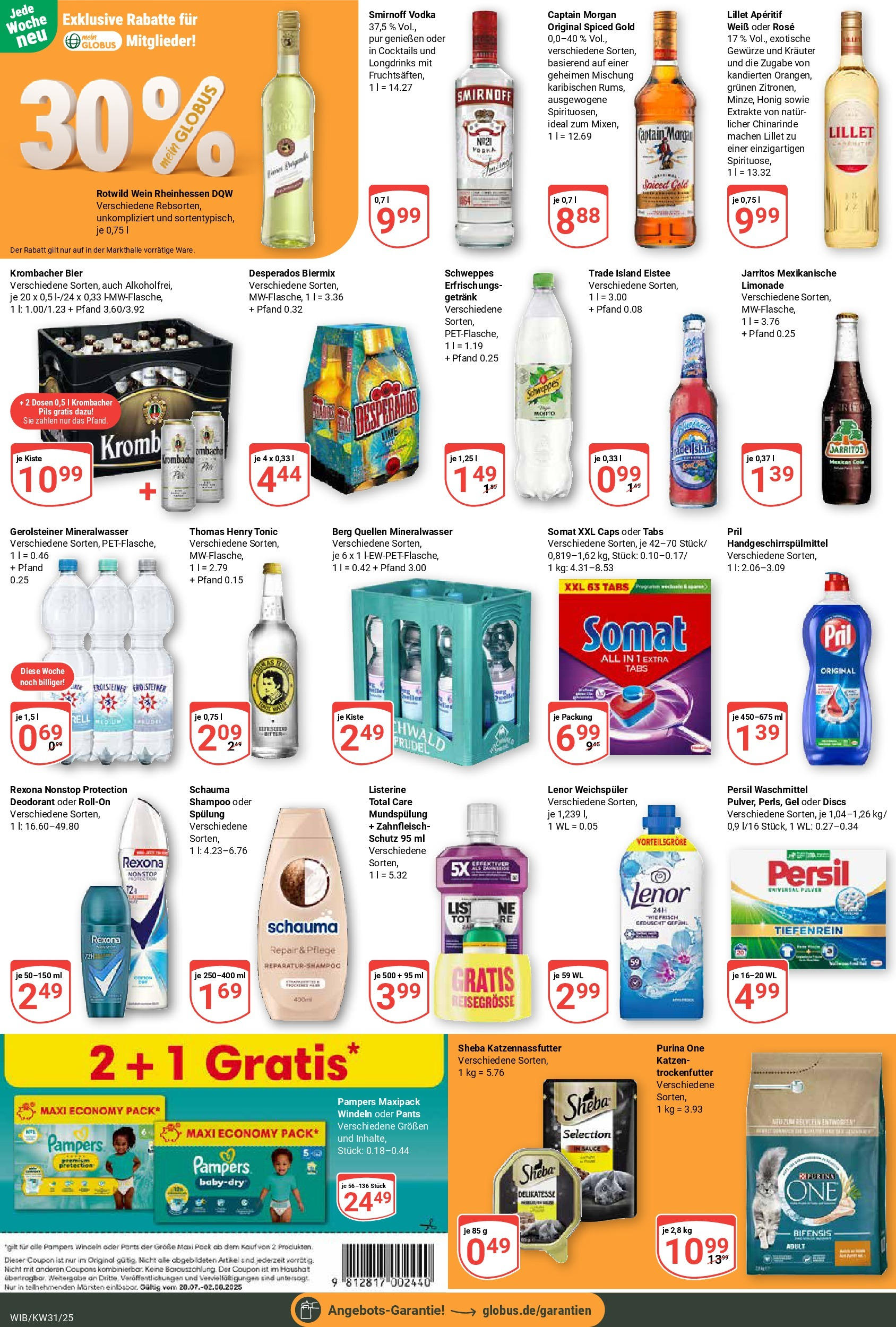 Globus prospekt Wiesbaden-Nordenstadt (ab 28.07.2025) » Angebote ab Montag | Seite: 9 | Produkte: Lenor, Desperados, Pril, Gerolsteiner Globus prospekt Wiesbaden-Nordenstadt (ab 28.07.2025) » Angebote online | Seite: 9 | Produkte: Lenor, Desperados, Pril, Gerolsteiner
