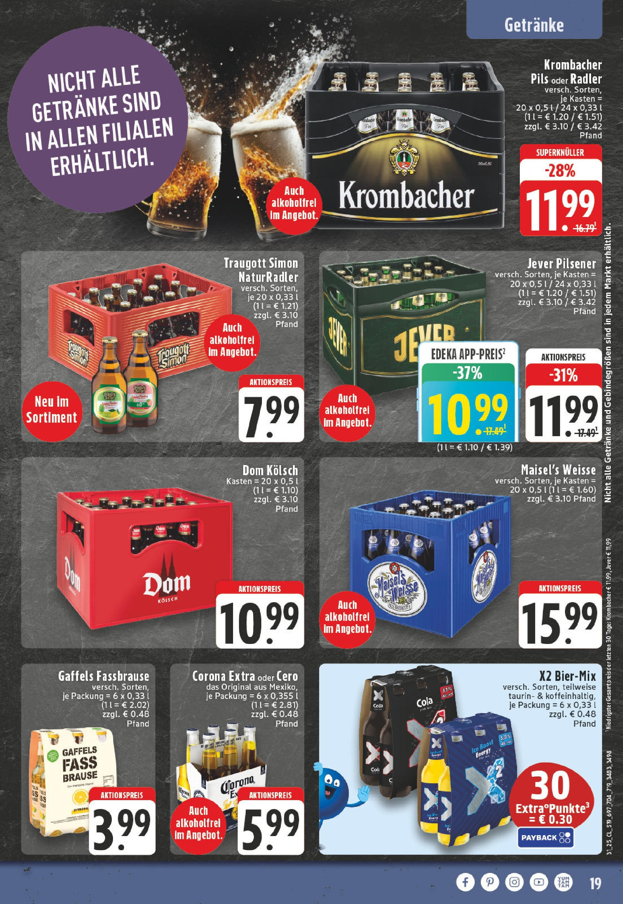 Edeka prospekt Alfter (ab 27.07.2025) » Angebote Online | Seite: 19 | Produkte: Cola, Energy, Krombacher, Fassbrause Edeka prospekt Alfter (ab 27.07.2025) » Angebote Online | Seite: 19 | Produkte: Cola, Energy, Krombacher, Fassbrause