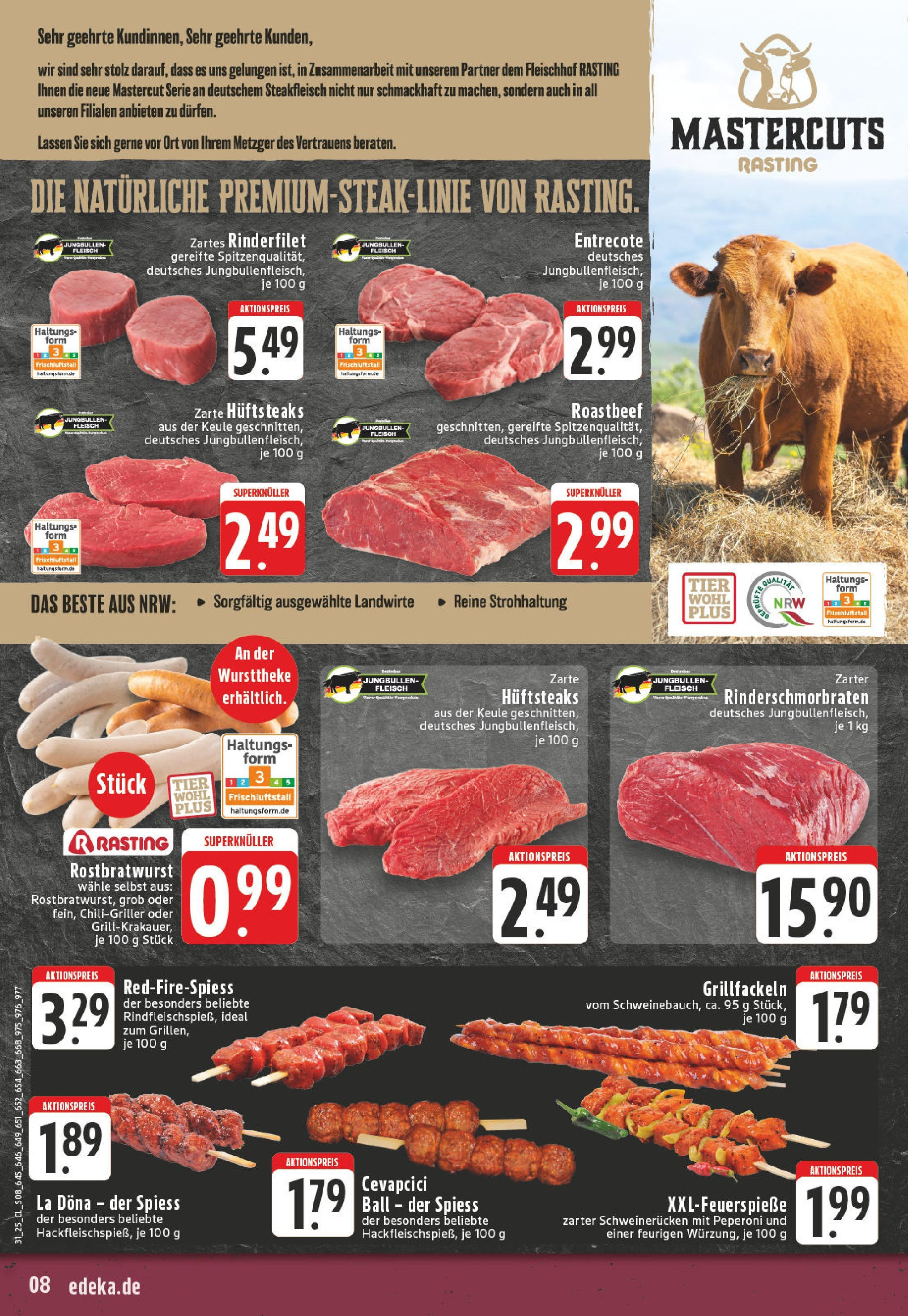 Edeka prospekt Mülheim / Ruhr - Dümpten (ab 27.07.2025) » Angebote Online | Seite: 8 | Produkte: Rinderfilet, Cevapcici, Entrecote, Fleisch Edeka prospekt Mülheim / Ruhr - Dümpten (ab 27.07.2025) » Angebote Online | Seite: 8 | Produkte: Rinderfilet, Cevapcici, Entrecote, Fleisch