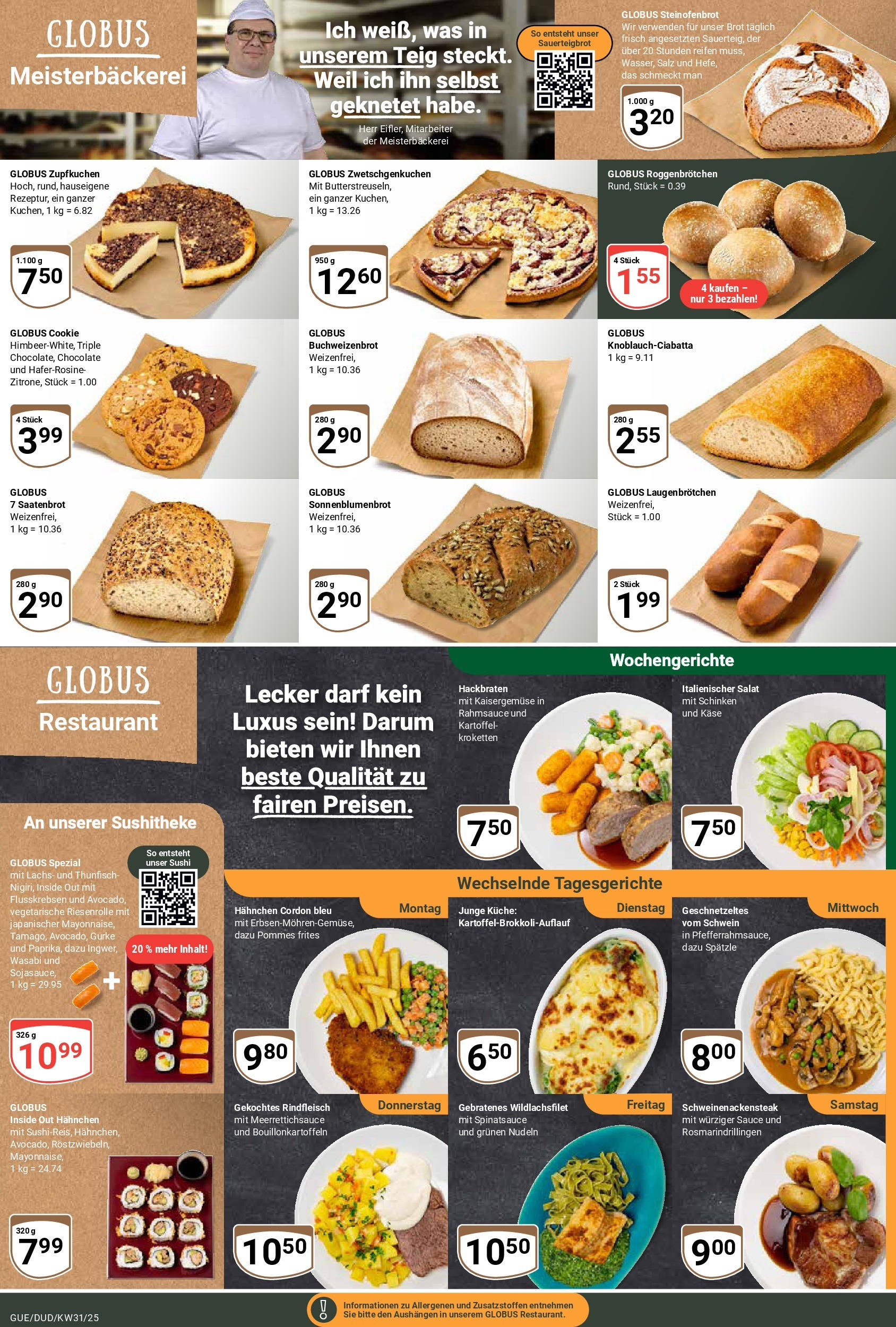 Globus prospekt Saarbrücken-Dudweiler	 (ab 28.07.2025) » Angebote online | Seite: 7 | Produkte: Thunfisch, Küche, Nudeln, Rindfleisch