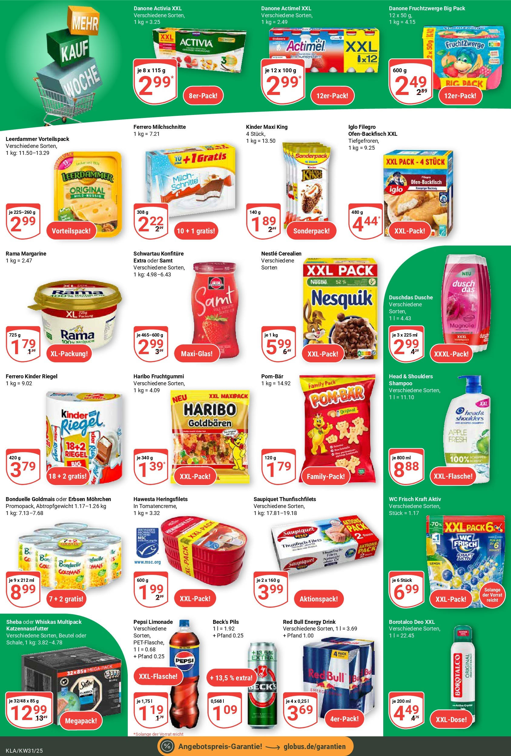 Globus prospekt Kaiserslautern (ab 28.07.2025) » Angebote ab Montag | Seite: 18 | Produkte: Activia, Margarine, Leerdammer, Duschdas Globus prospekt Kaiserslautern (ab 28.07.2025) » Angebote online | Seite: 18 | Produkte: Activia, Margarine, Leerdammer, Duschdas